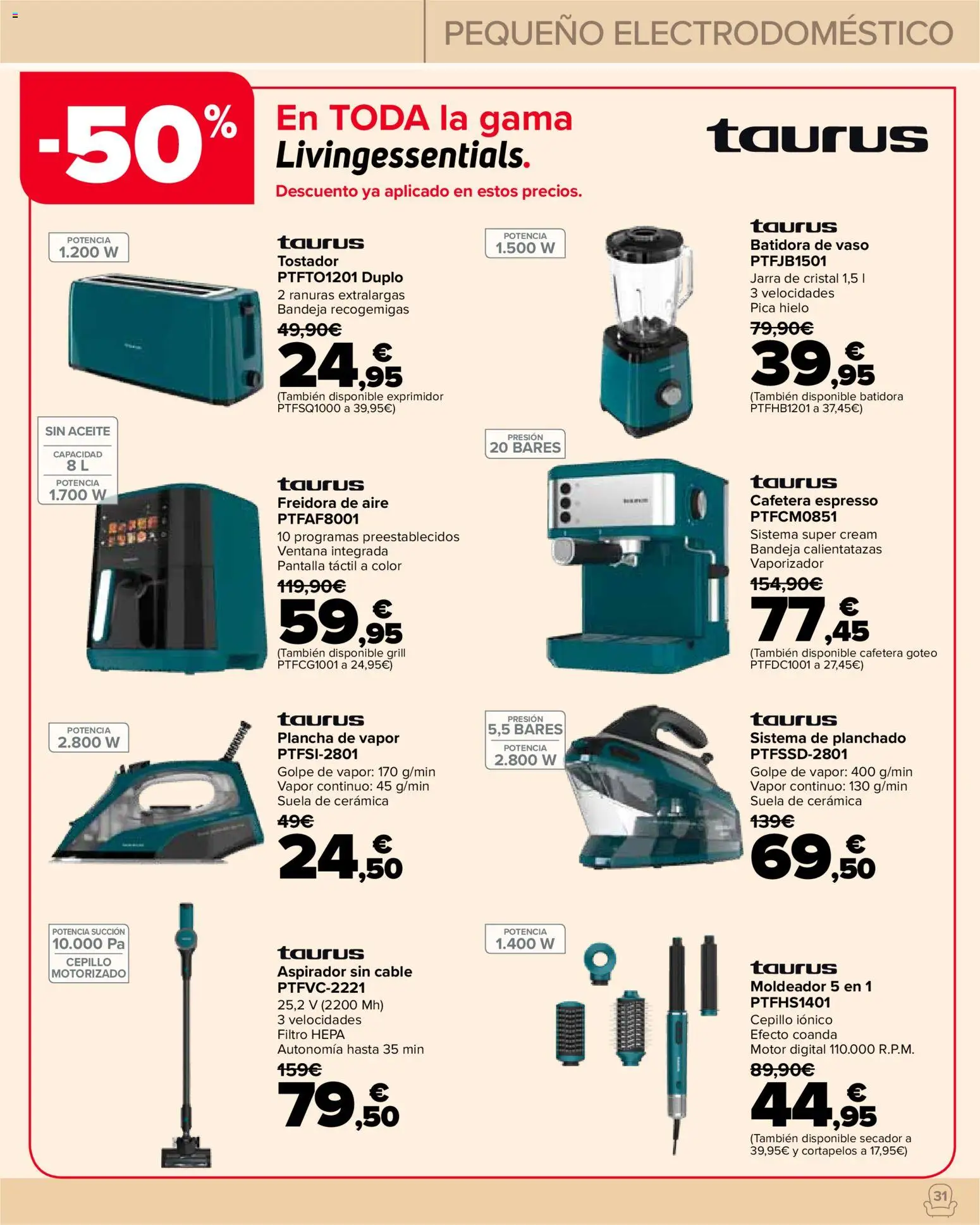 Carrefour Hogar │ válido desde el 22/09/2026 | Página: 31 | Productos: Cepillo, Plancha de vapor, Cortapelos, Batidora