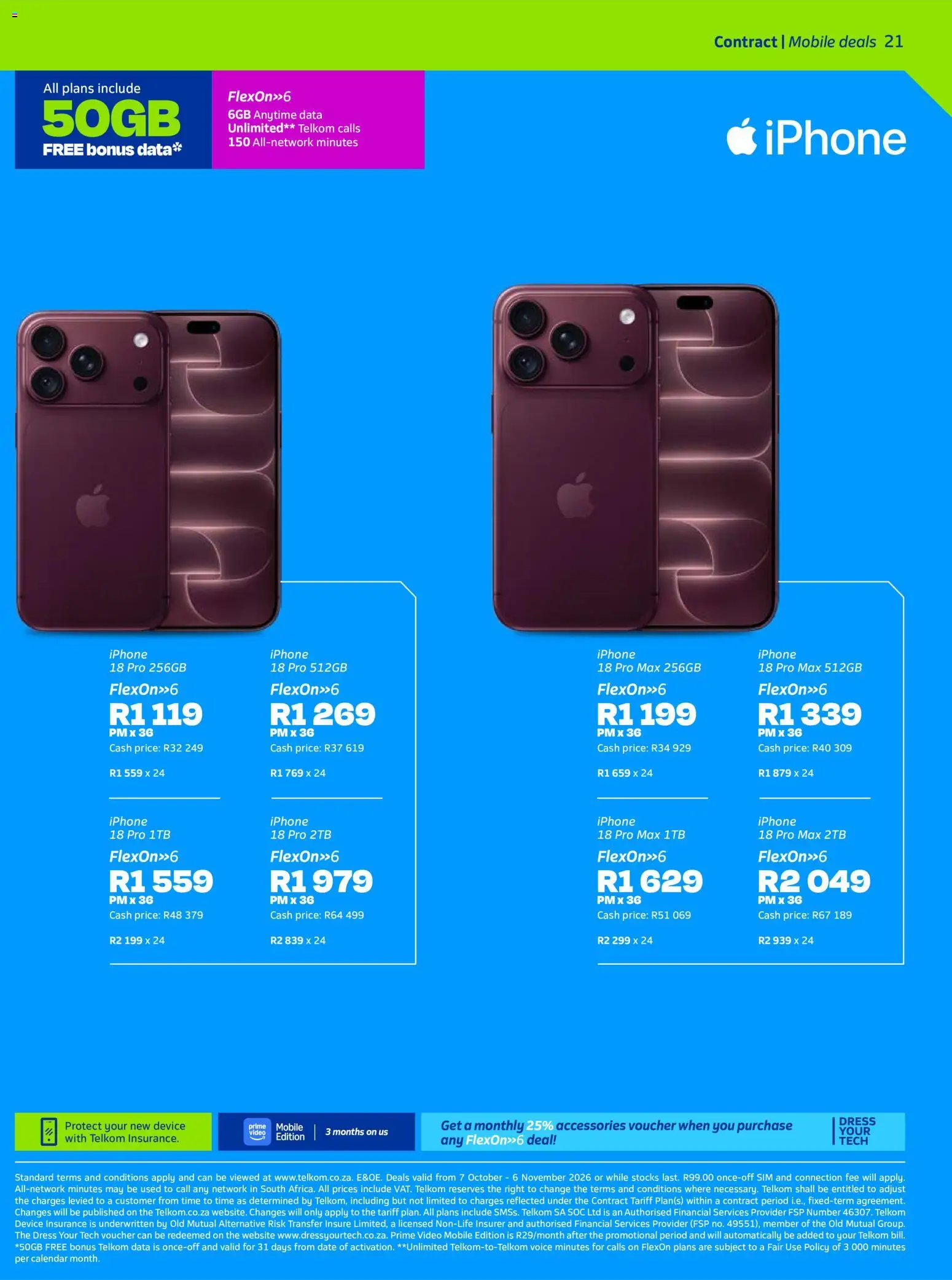 New Telkom catalogue – valid from 07/10/2026 | Page: 21 | Products: Dress, Data, Sim