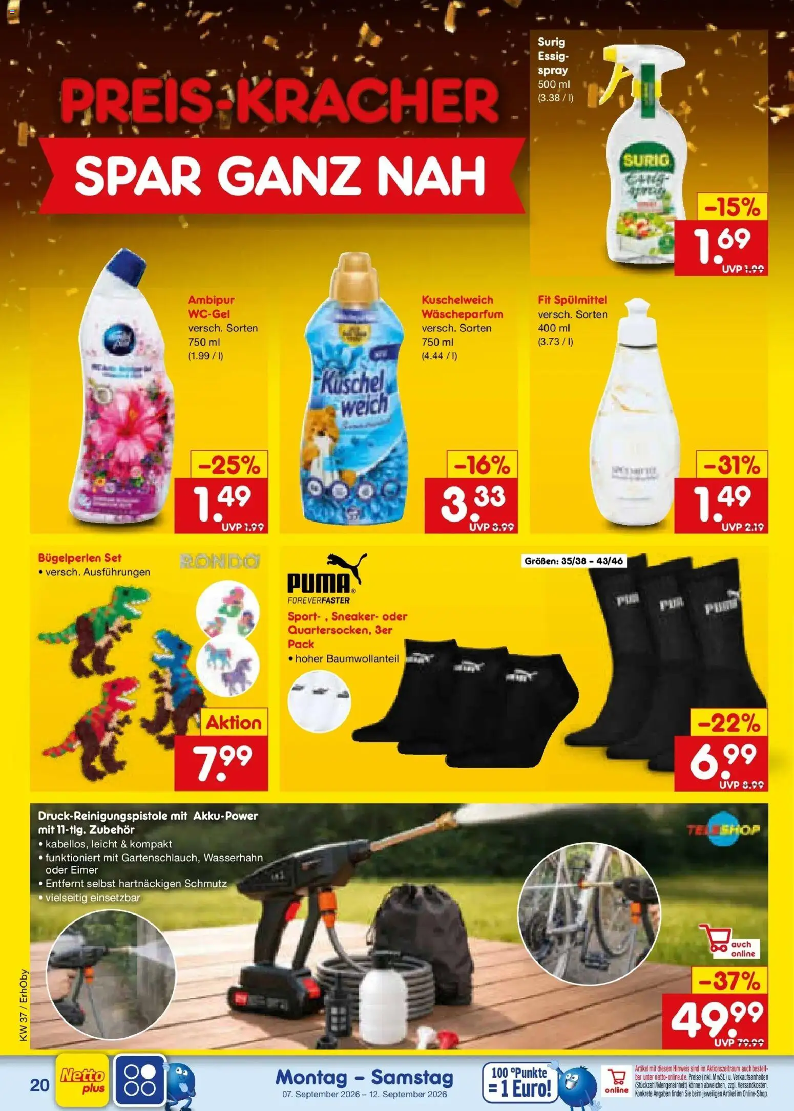 Netto Marken-Discount Prospekt München – gültig ab 07.09.2026 | Seite: 28 | Produkte: Essig, Kuschelweich