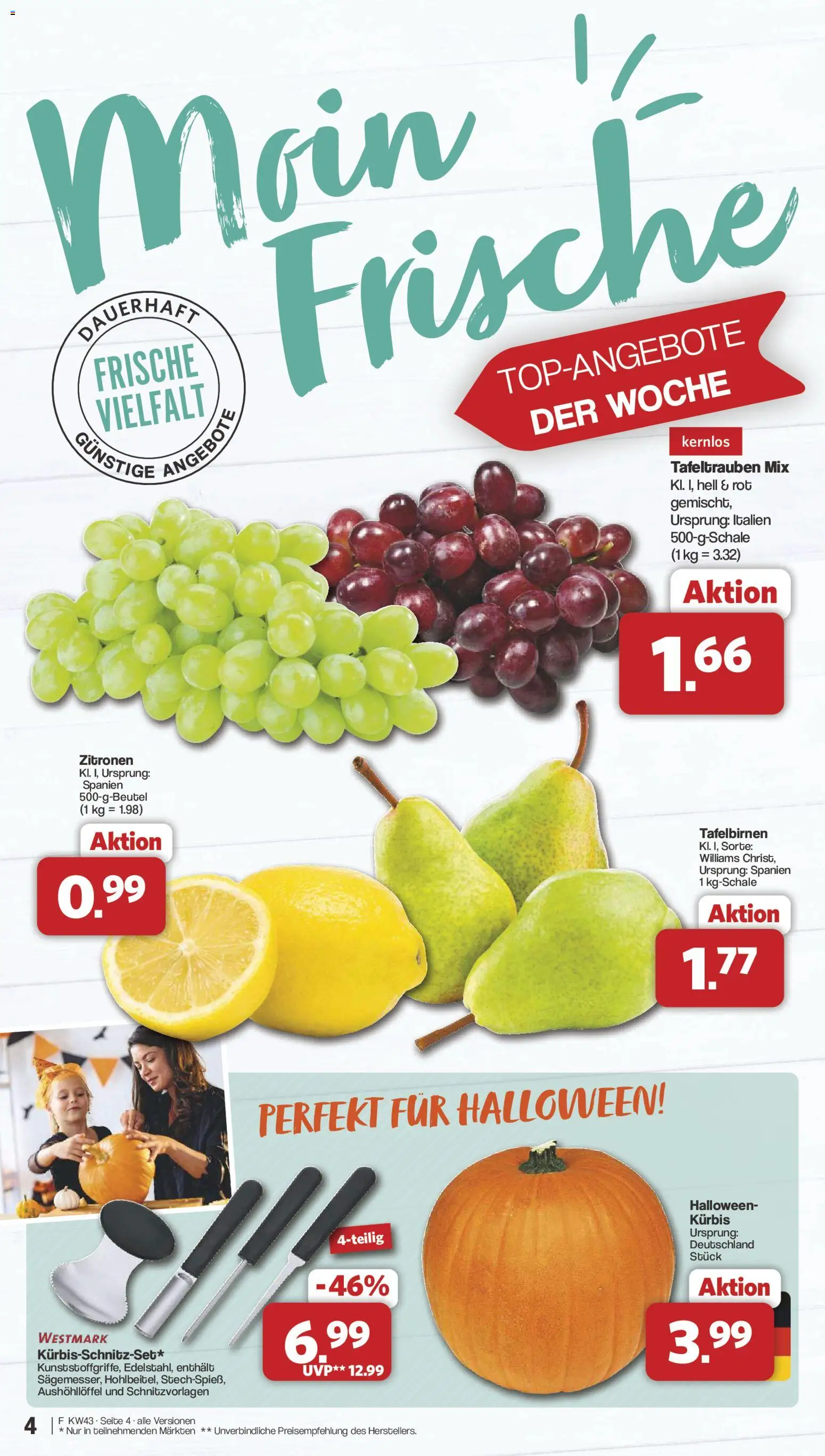 Famila Nordwest Prospekt – gültig ab 19.10.2026 | Seite: 4 | Produkte: Kürbis, Zitronen