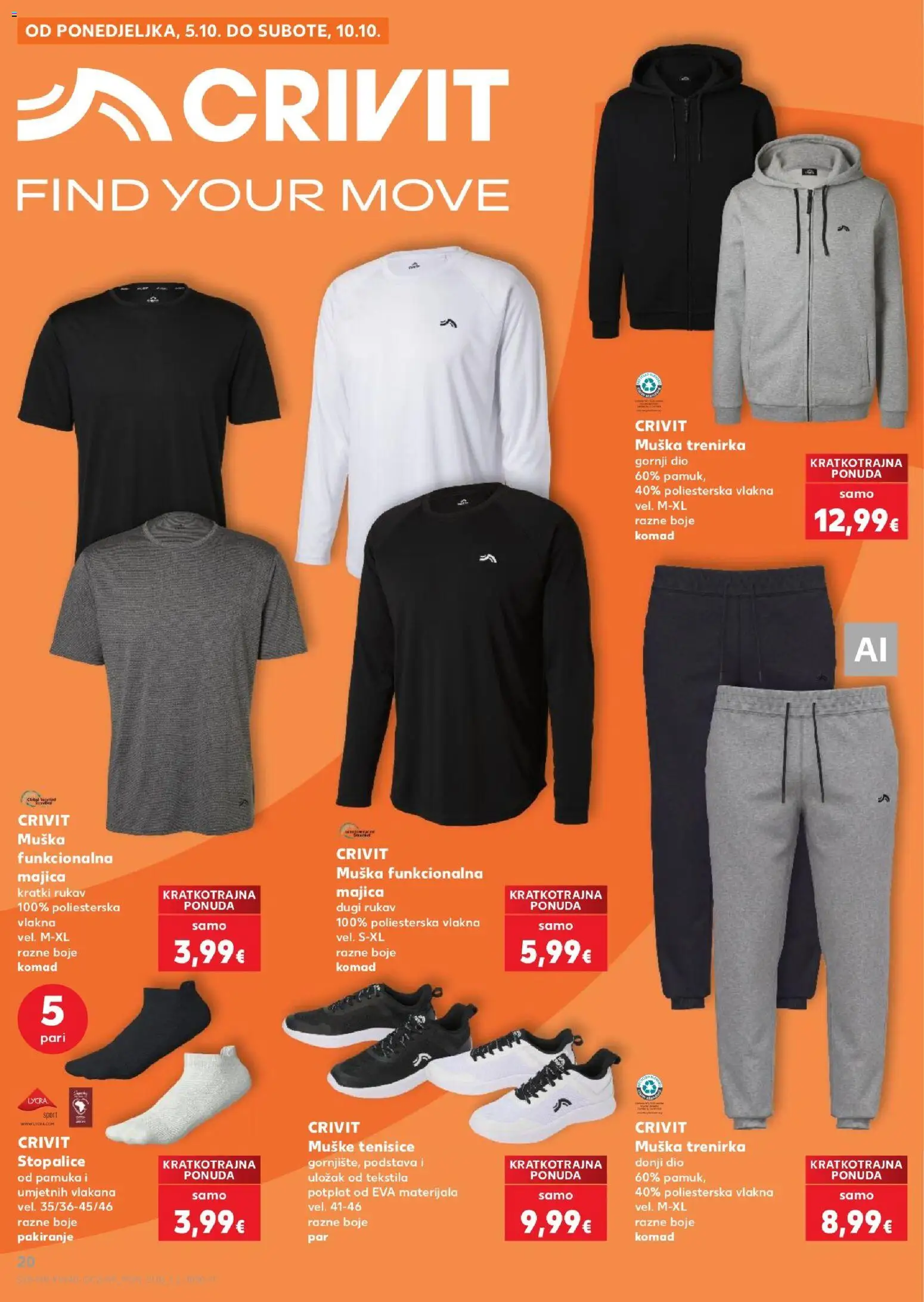 Kaufland katalog | vrijedi od 30.09.2026 | Stranica: 20 | Proizvodi: Majica, Tenisice, Trenirka