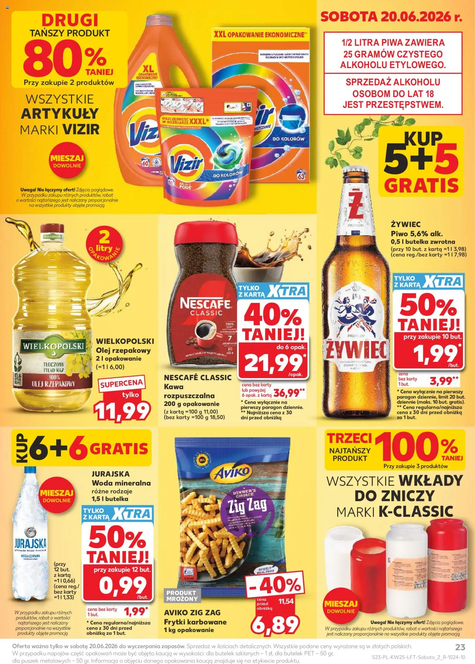 Kaufland Polsko leták od 18.06.2026 | Strana: 23 | Produkty: Olej, Nescafé, Karty