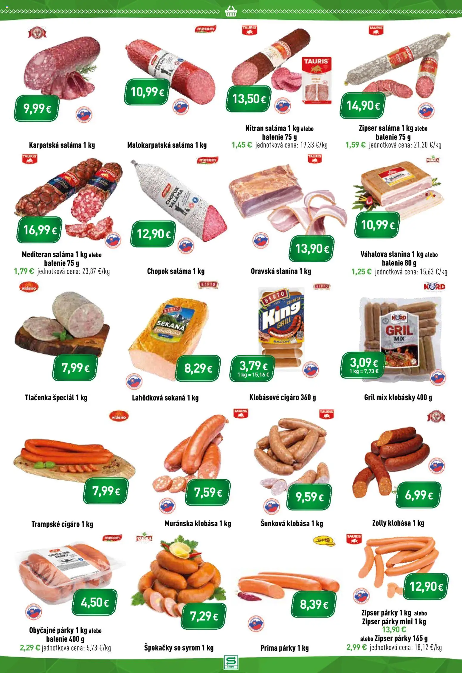 Nové Sintra akcie – leták je platný od 20.08.2026 | Strana: 3 | Produkty: Gril, Saláma, Slanina
