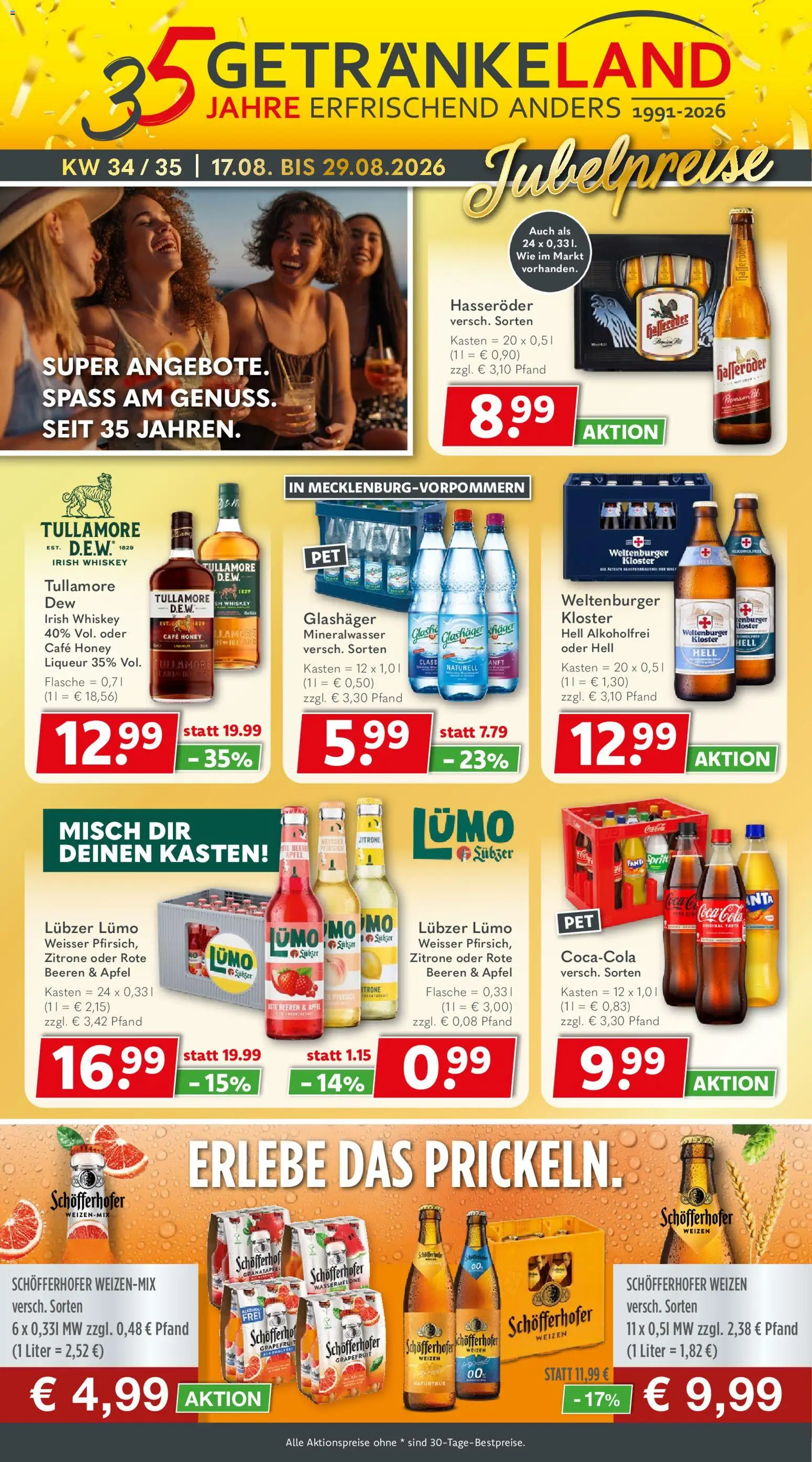 Getränkeland Prospekt – gültig ab 17.08.2026 | Seite: 1 | Produkte: Granatapfel, Coca cola, Äpfel, Hasseröder