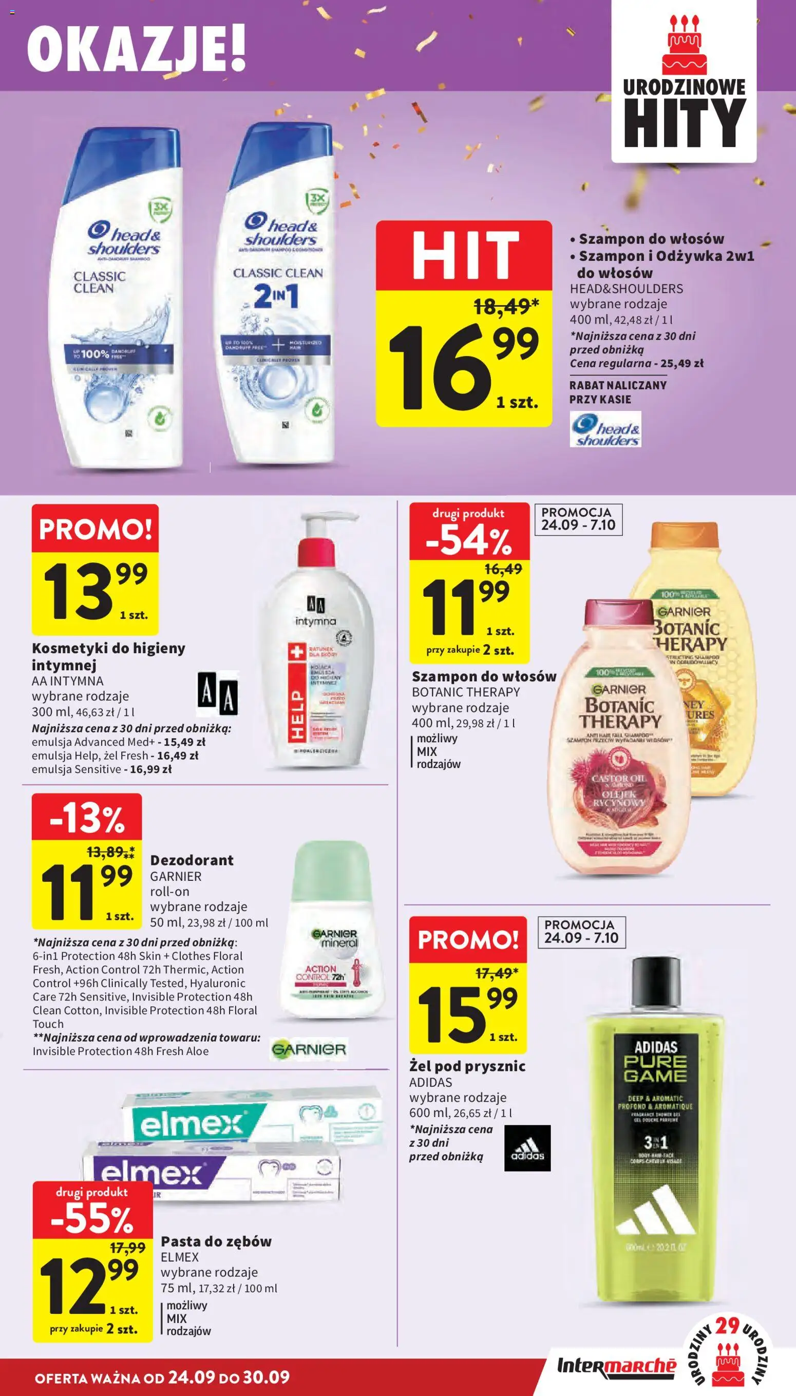 Intermarche gazetka od 24.09.2026 | Strona: 43 | Produkty: Kosmetyki, Head & Shoulders, Prysznic, Dezodorant