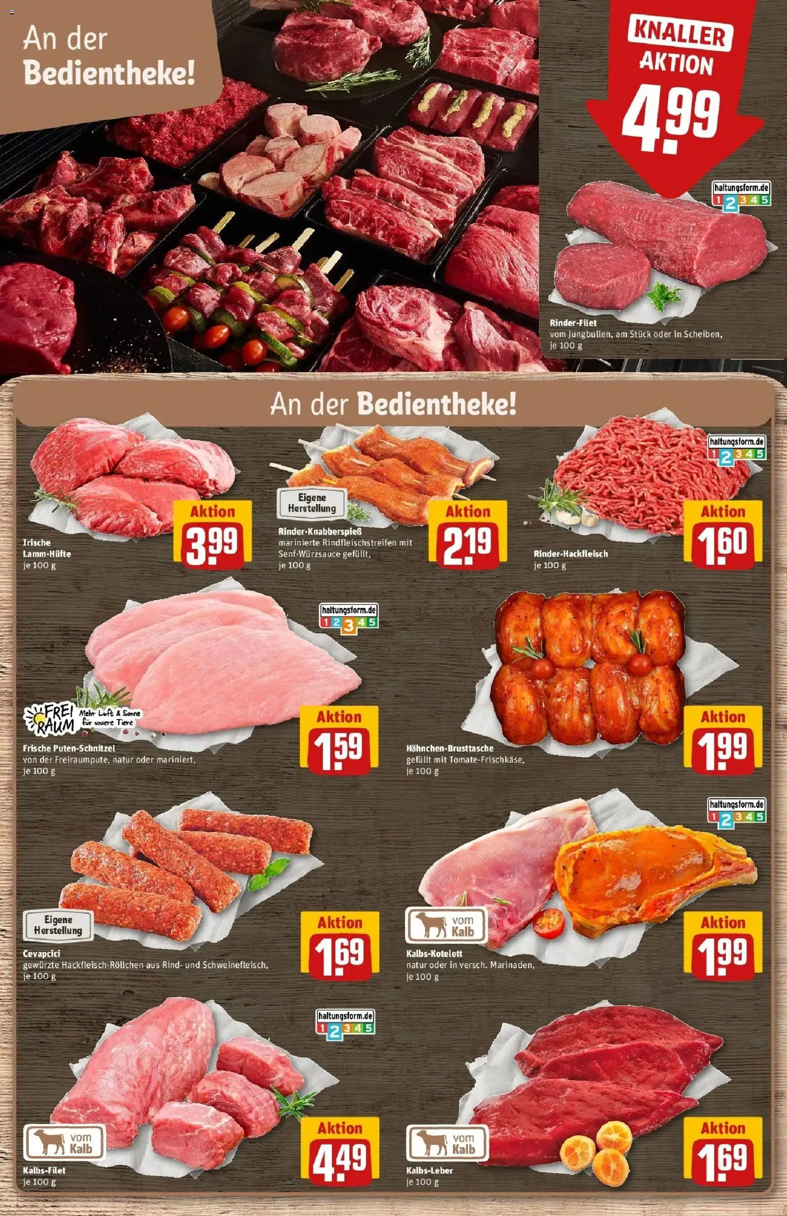 REWE Prospekt ab 03.08.2026 zum Blättern » Angebote | Seite: 8 | Produkte: Rinderfilet, Cevapcici, Kalbsleber, Putenschnitzel