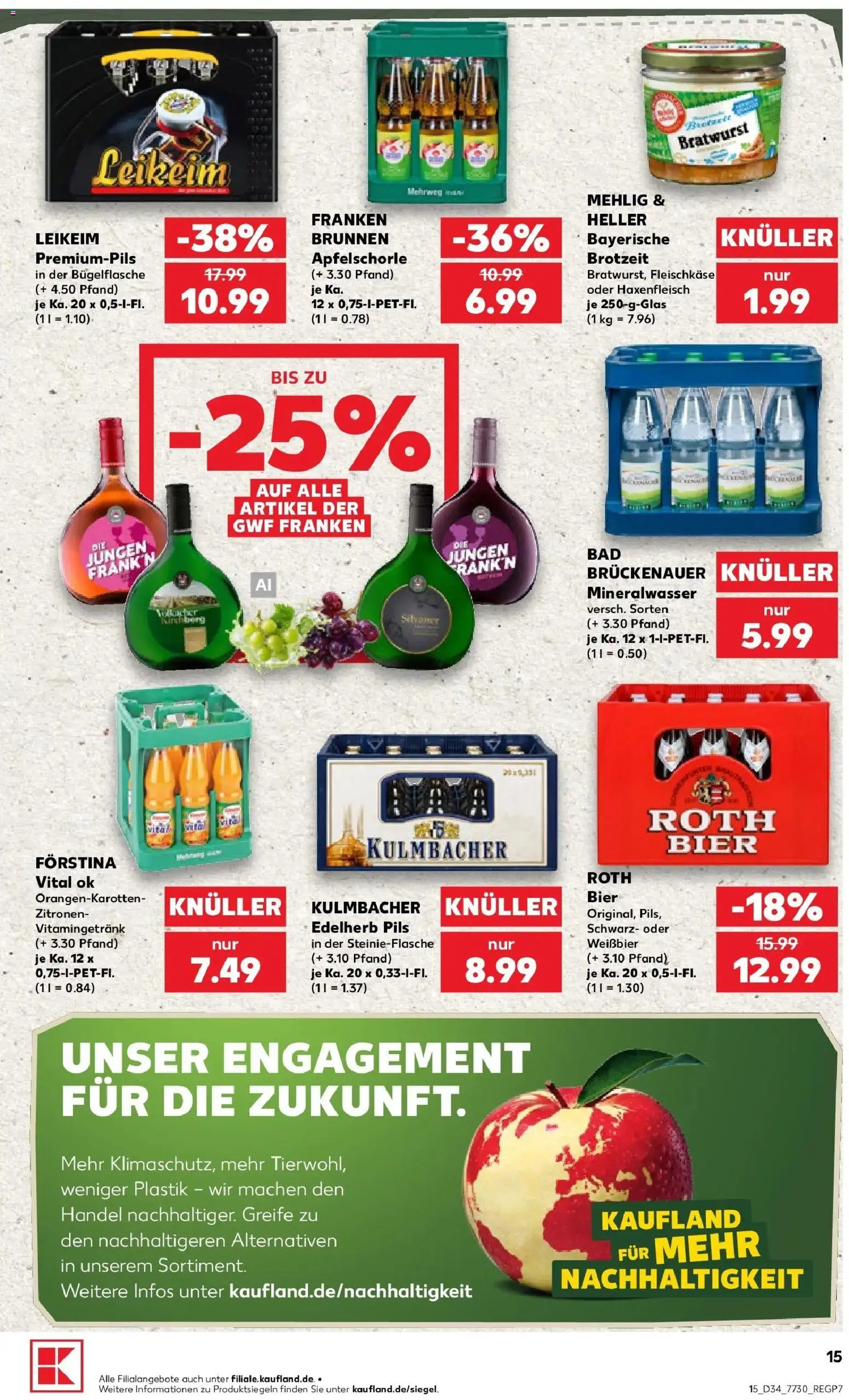 Prospekt Kaufland ab 20.08.2026 » Angebote Online zum Blättern | Seite: 15 | Produkte: Weißbier, Pils, Mineralwasser, Zitronen
