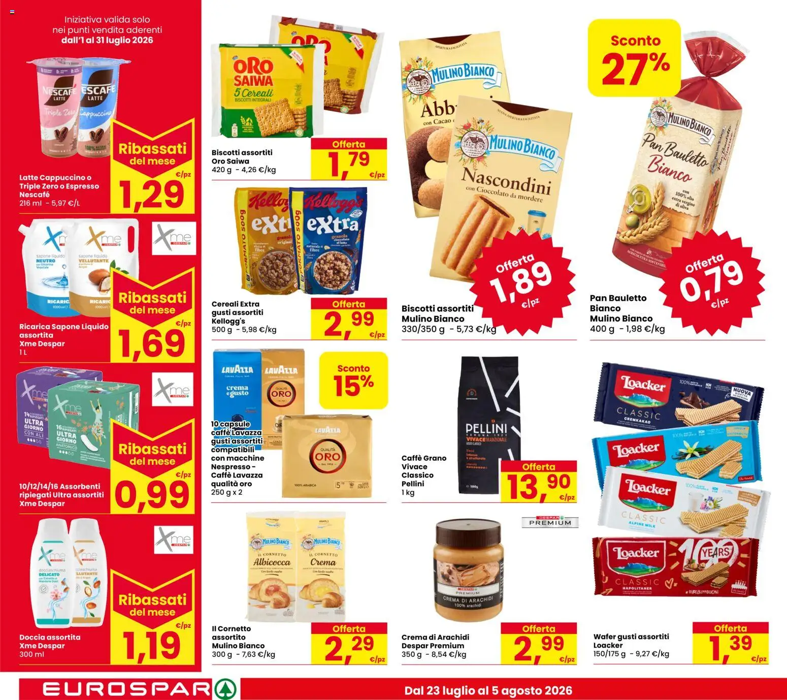 Volantino Despar del 23/07/2026 | Pagina: 14 | Prodotti: Crema, Sapone, Cereali, Arachidi