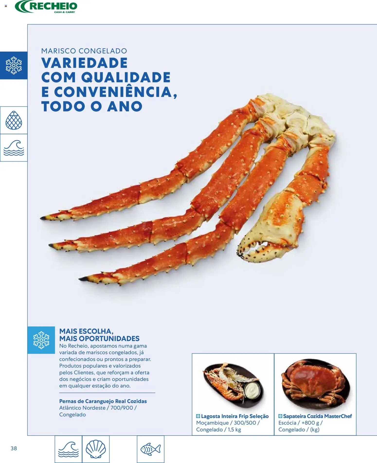 Recheio - Catálogo de Alfragide │ válido de 16/03/2026 | Página: 38 | Produtos: Lagosta, Caranguejo, Sapateira