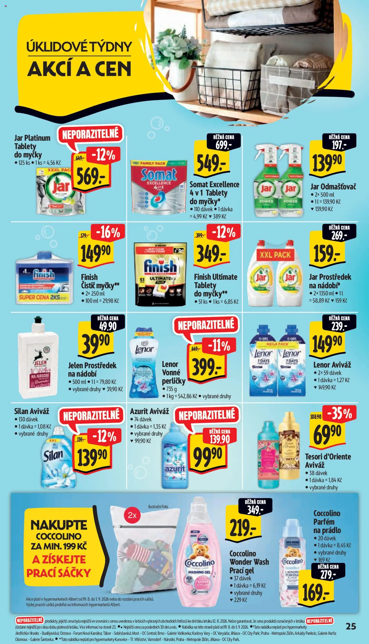 Albert leták - Hypermarket - Strakonice od 19.08.2026 | Strana: 35 | Produkty: Prací gel, Nádobí, Lenor Vonné Perličky, Odmašťovač