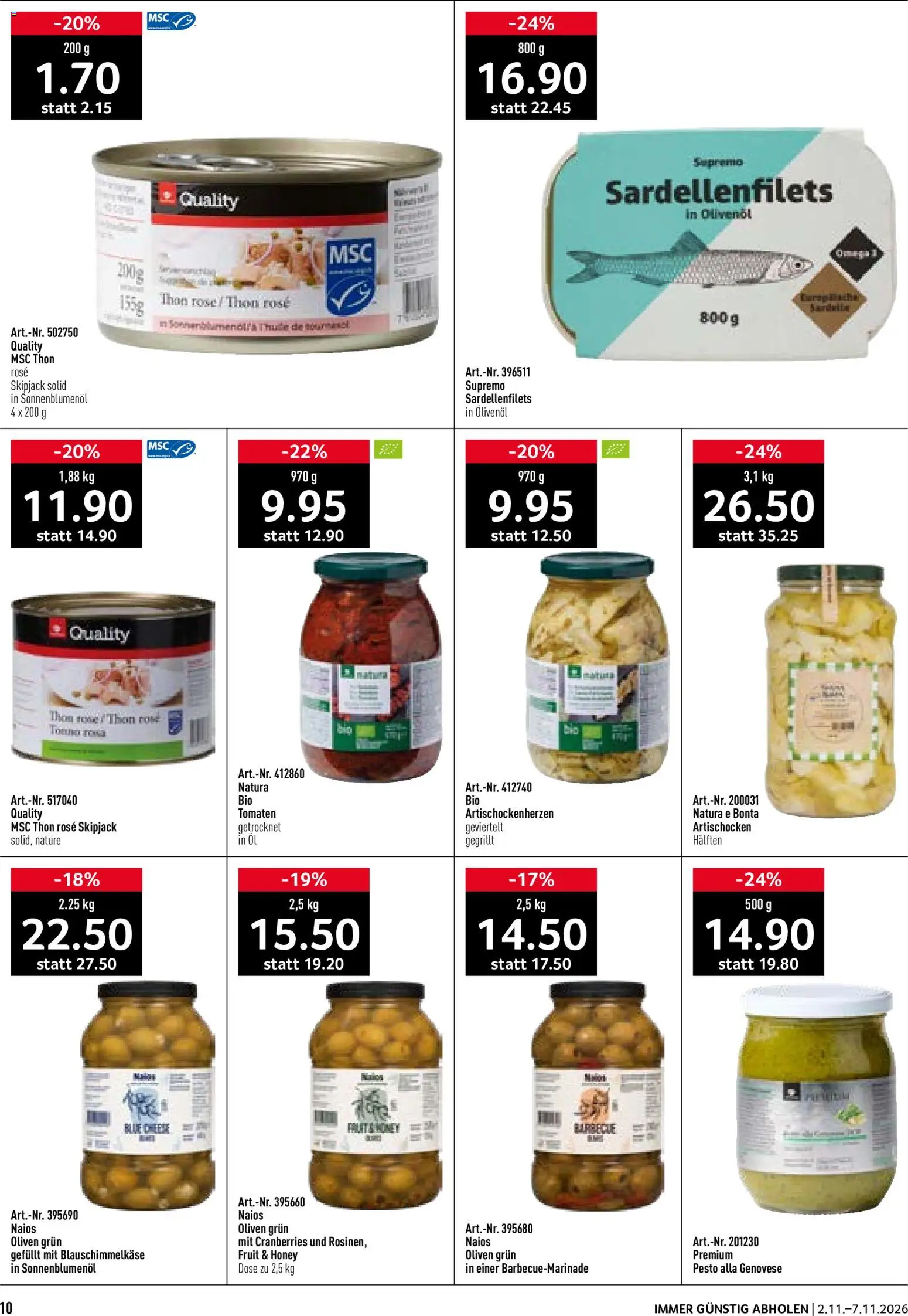 Prodega aktionen Pizzeria – gültig ab 02.11.2026 | Seite: 10 | Produkte: Öl, Tomaten