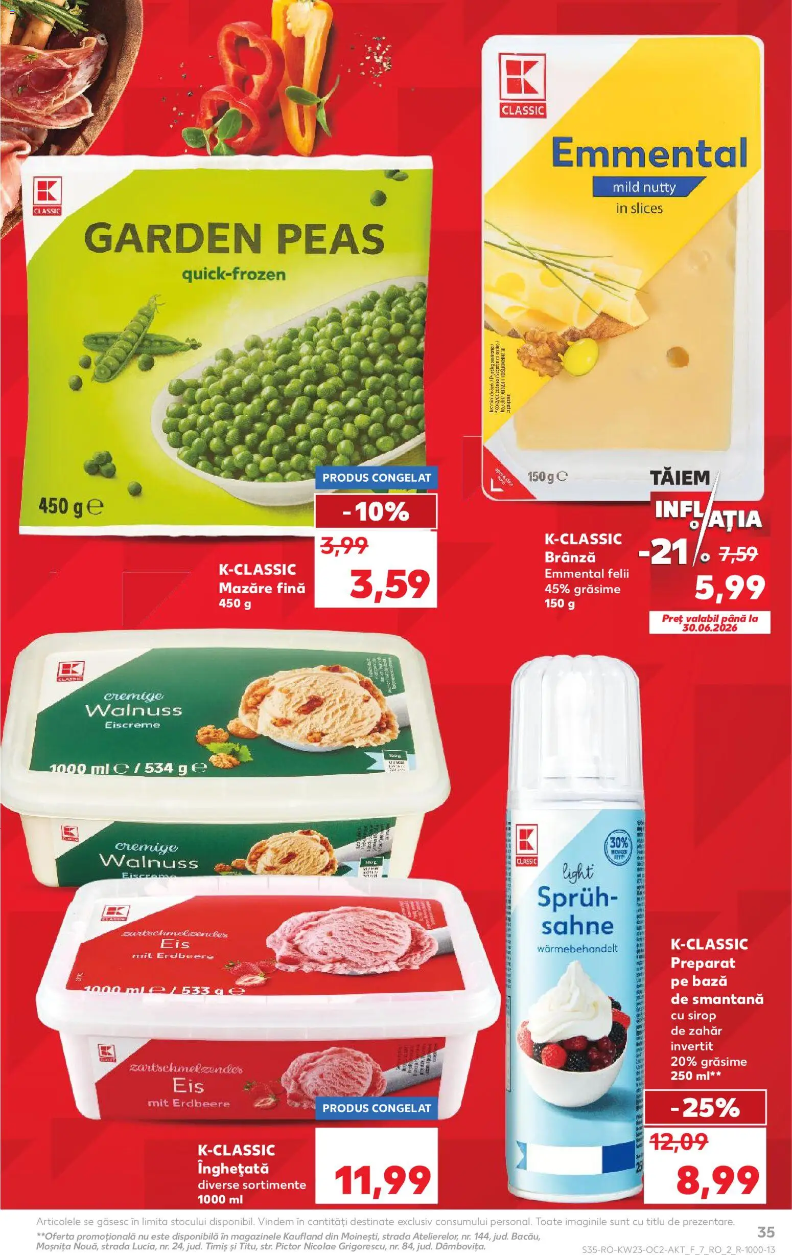 Noul catalog Kaufland – valabil de la 03.06.2026 | Pagină: 35 | Produse: Brânză, Smântână, Înghețată, Zahăr