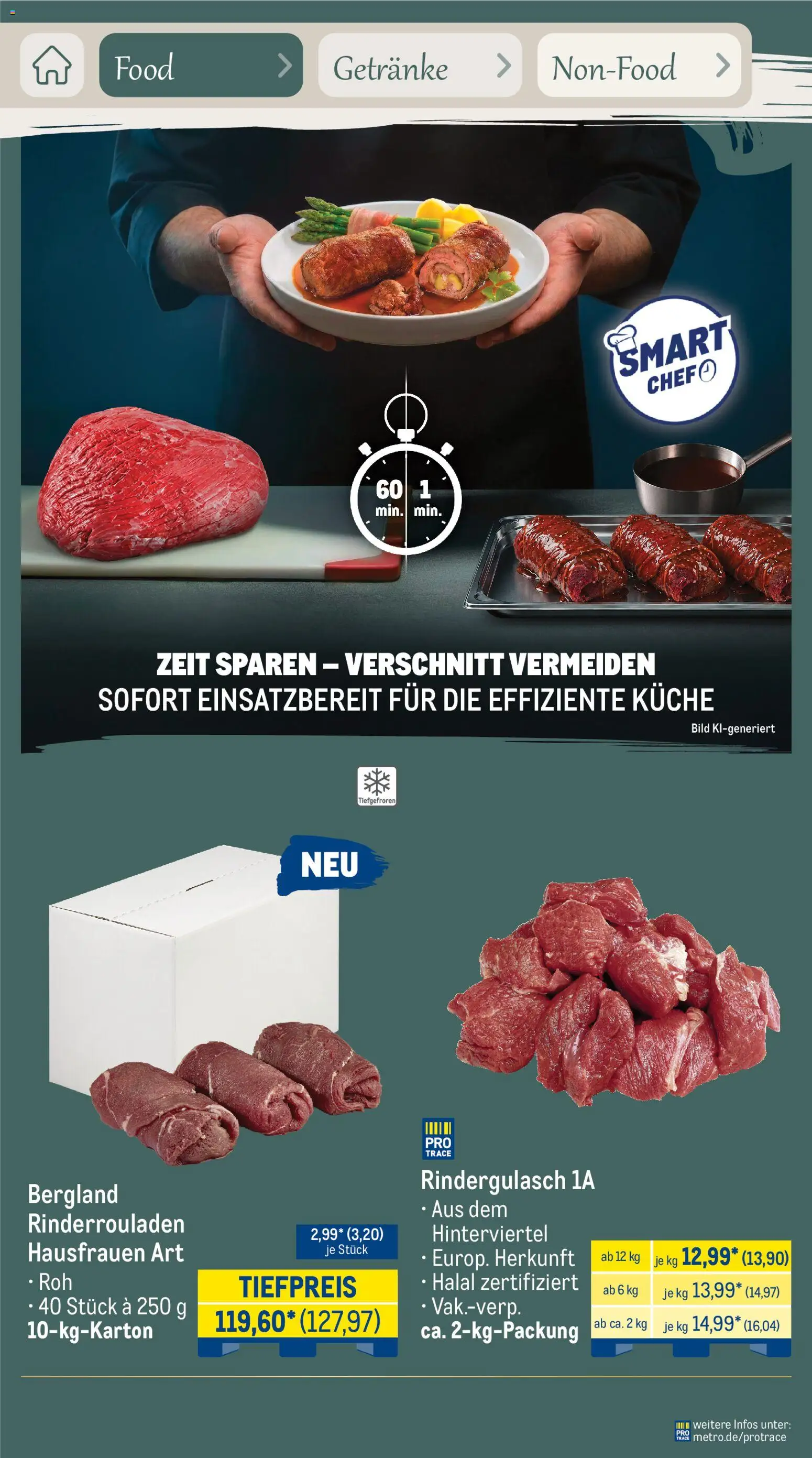 Metro Saisonkatalog Erfolgsrezept – gültig ab 01.10.2026 | Seite: 15 | Produkte: Rinderrouladen, Rindergulasch, Küche