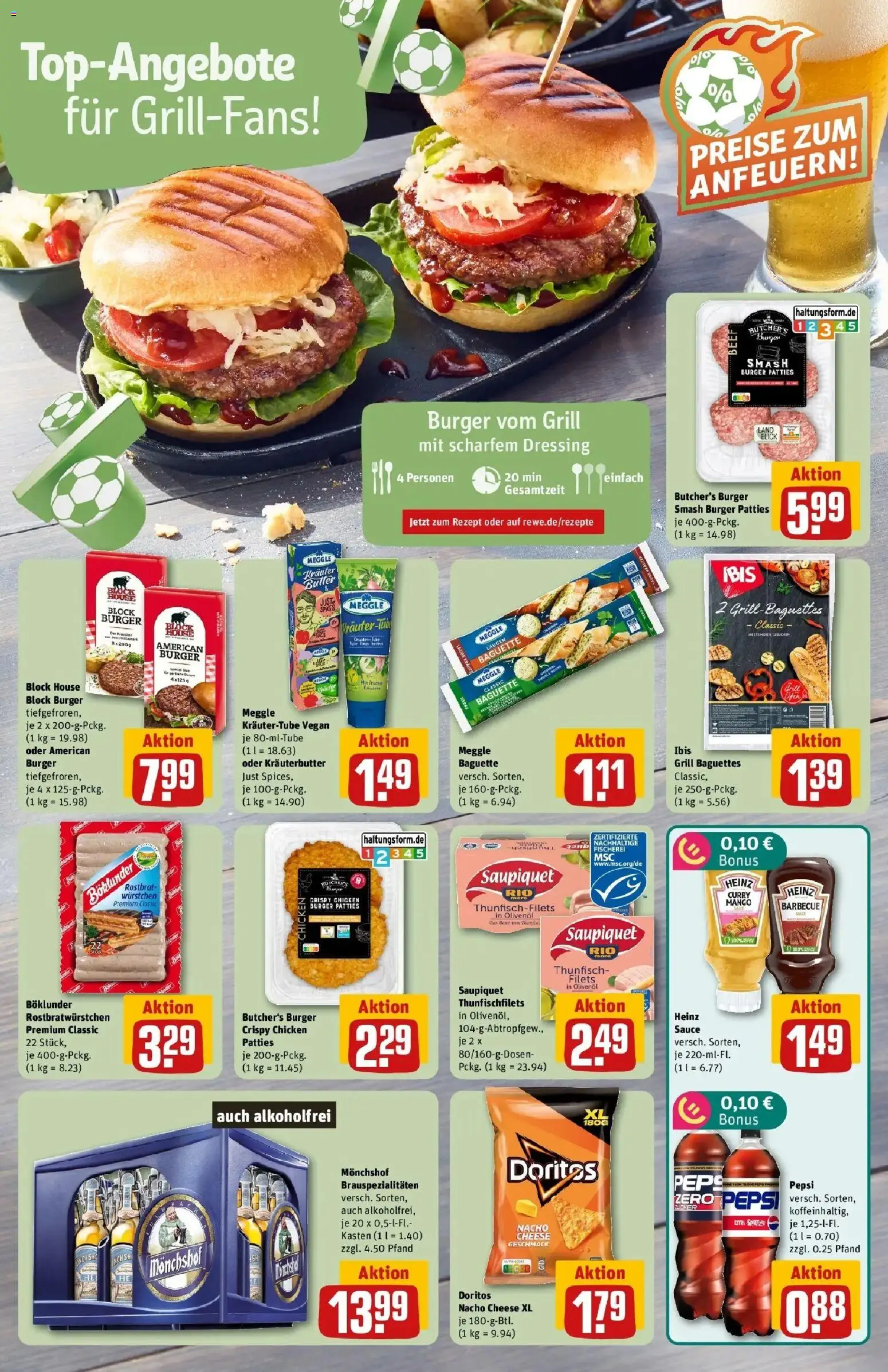 Rewe Prospekt Mannheim – gültig ab 13.07.2026 | Seite: 15 | Produkte: Monchshof, Thunfisch, Baguette, Kräuterbutter