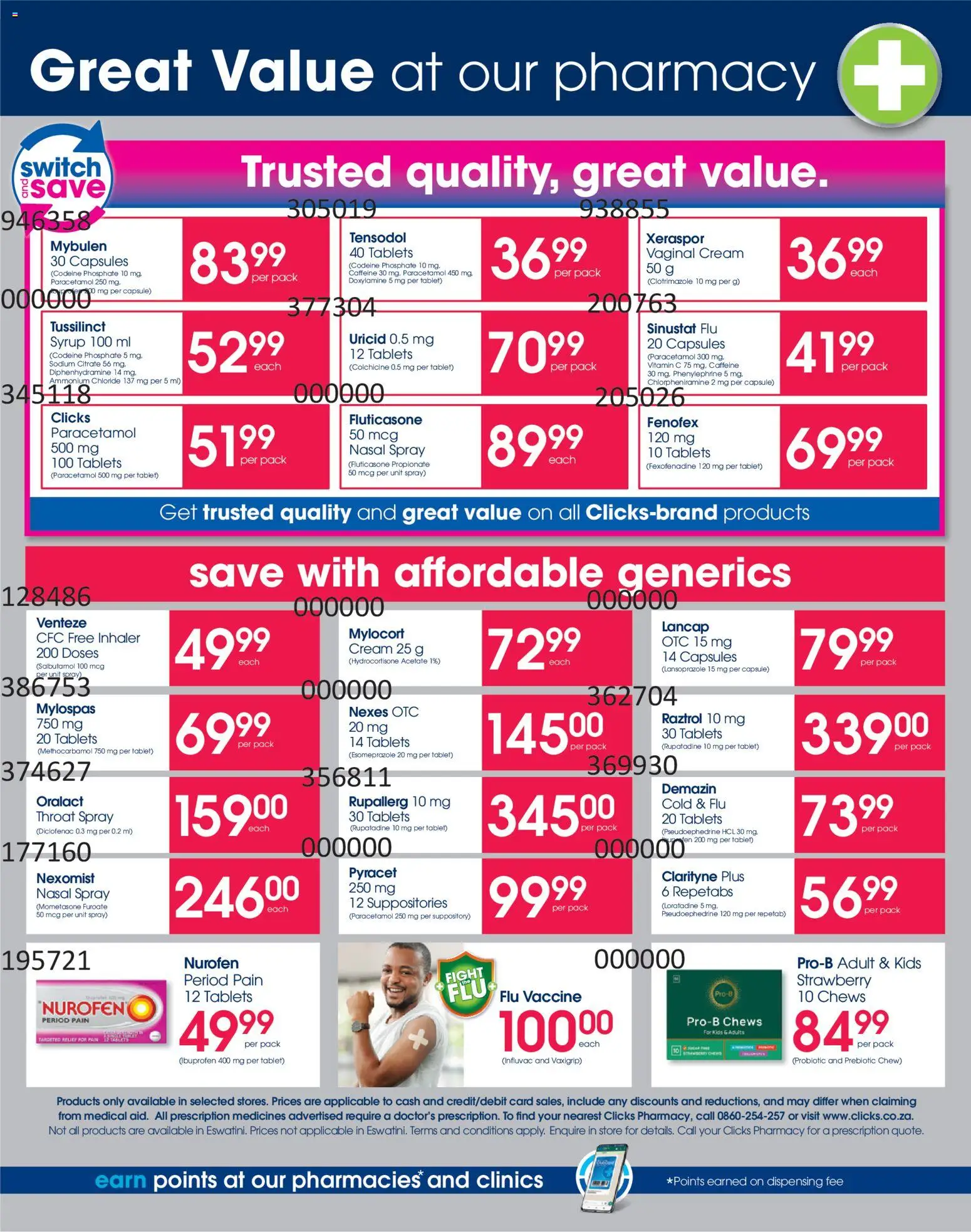 New Clicks catalogue – valid from 23.04.2026 | Page: 4 | Products: Tablet, Switch, Syrup, Nasal spray