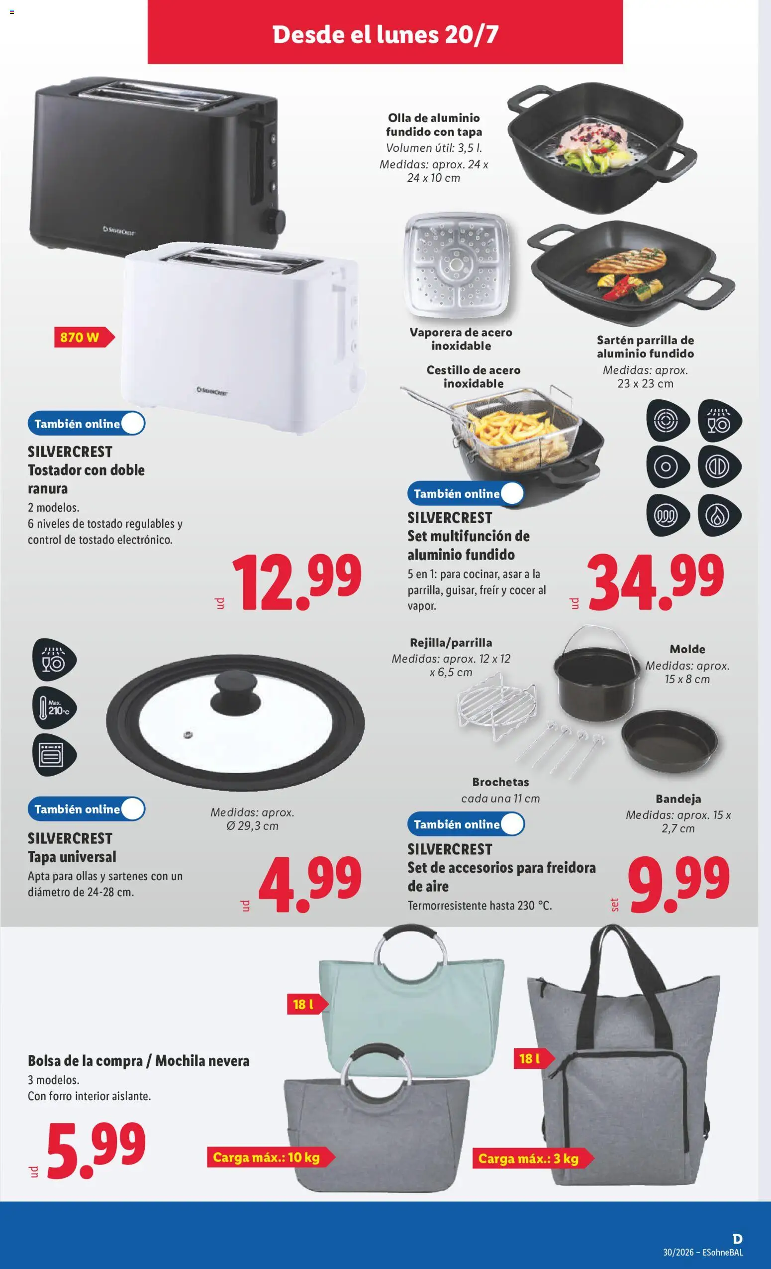 Lidl folleto de bazar │ válido desde el 20/07/2026 | Página: 13 | Productos: Pan, Mochila, Bolsa, Bandeja