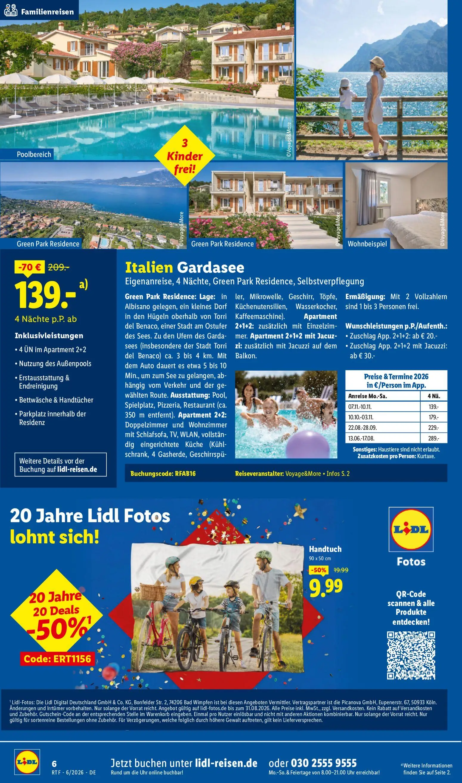 Lidl Reisen Reise-Highlights – gültig ab 13.06.2026 | Seite: 6 | Produkte: Bettwäsche, Bad, Küche, Uhr