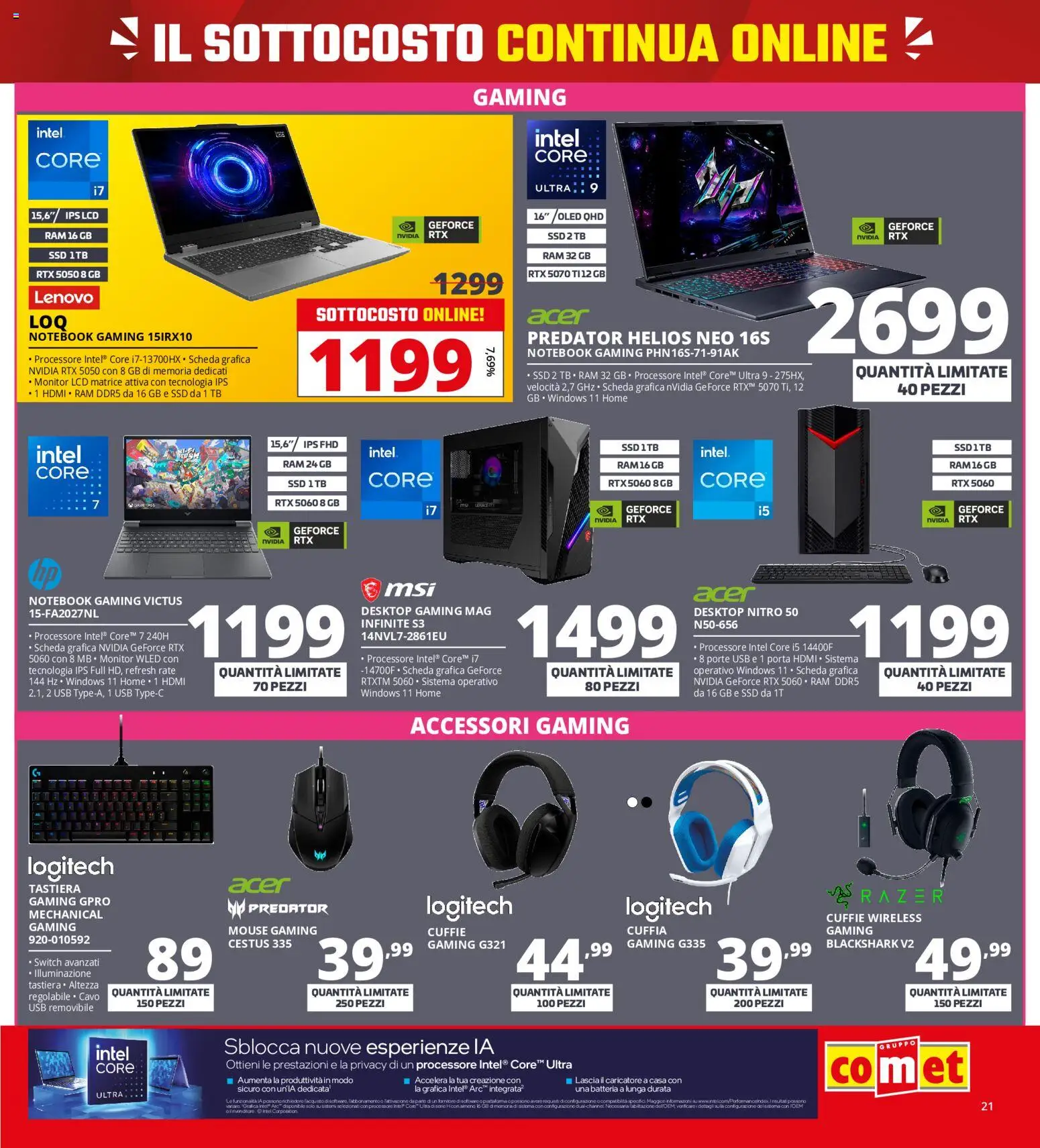 Volantino Comet del 18.05.2026 | Pagina: 21 | Prodotti: Mouse, Cavo, USB, Batteria