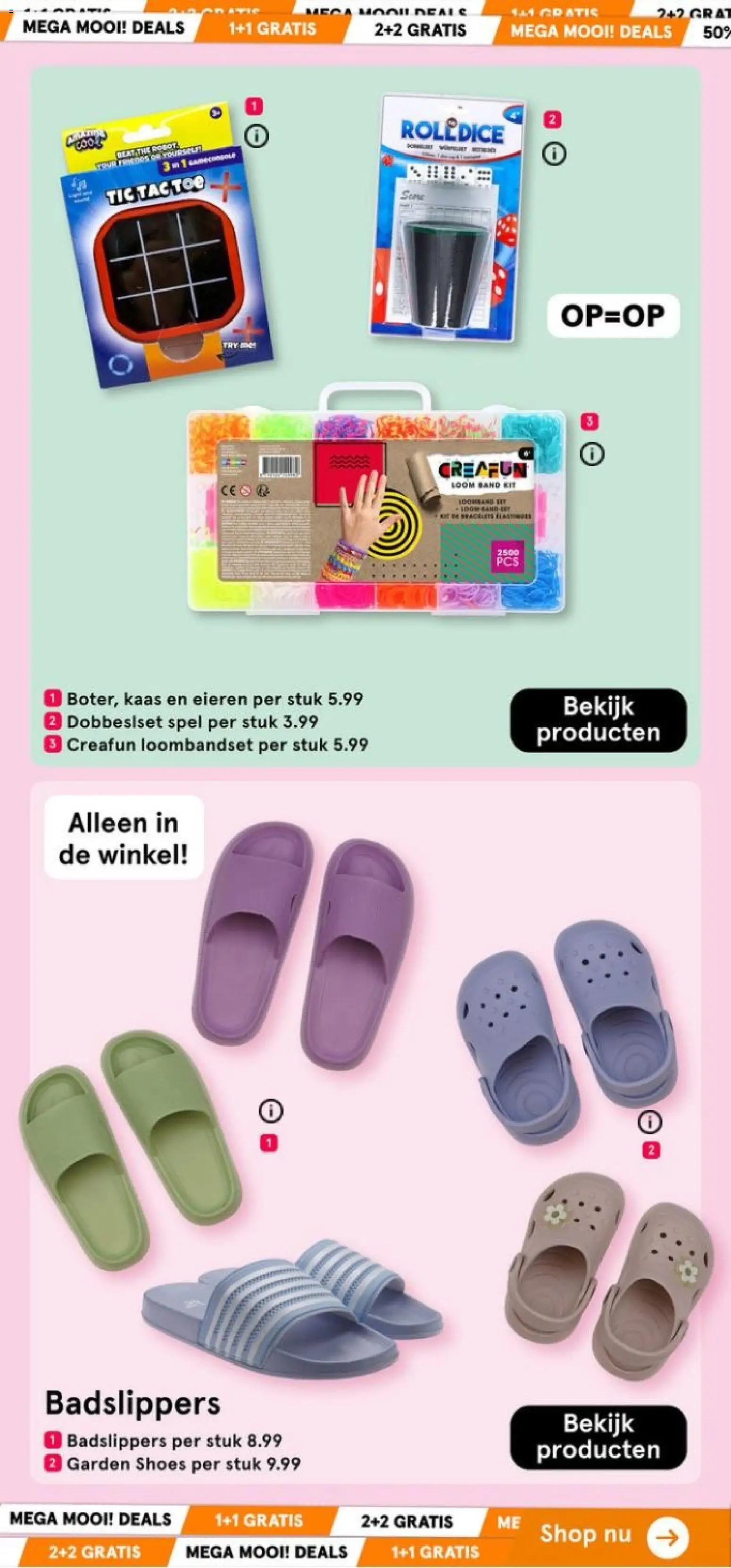 {H1} | Pagina: 66 | Producten: Kaas, Eieren, Slippers, Spel
