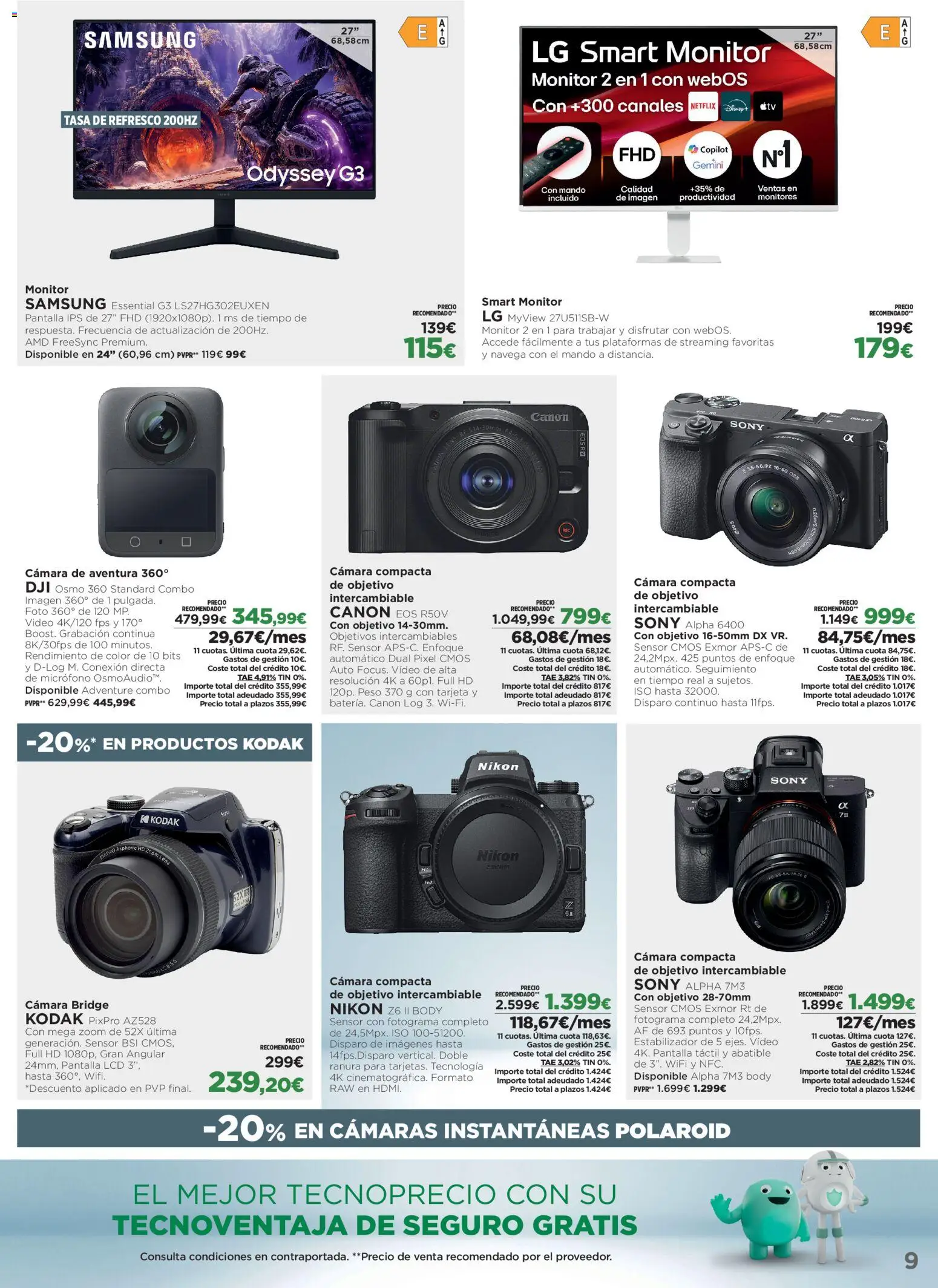 El Corte Inglés Los Tecnoprecios │ válido desde el 26/10/2026 | Página: 9 | Productos: Monitor, Micrófono, Peso, Body