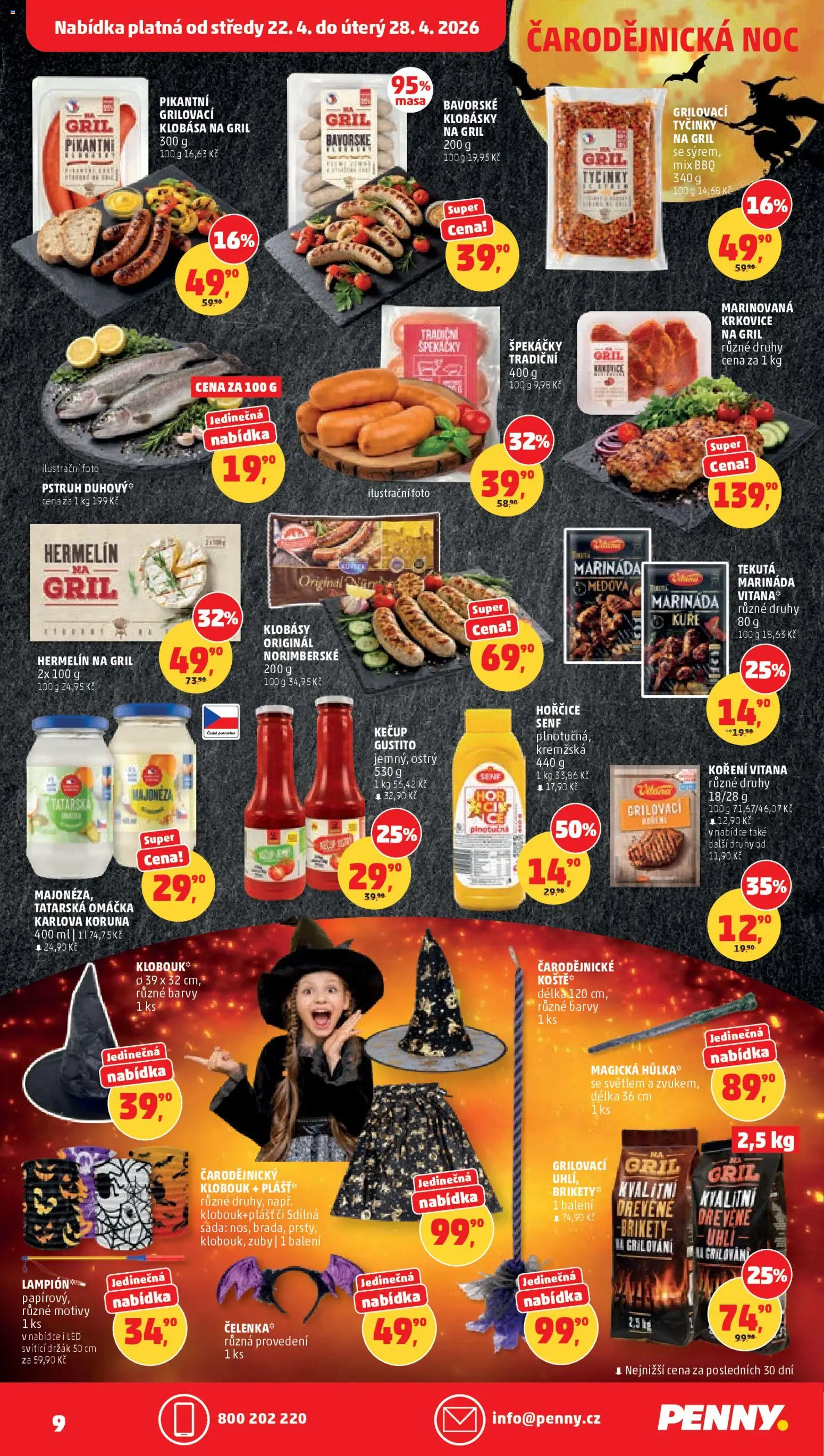 Penny Market leták od 22.04.2026 | Strana: 9 | Produkty: Grilování, Klobása, Koření, LED