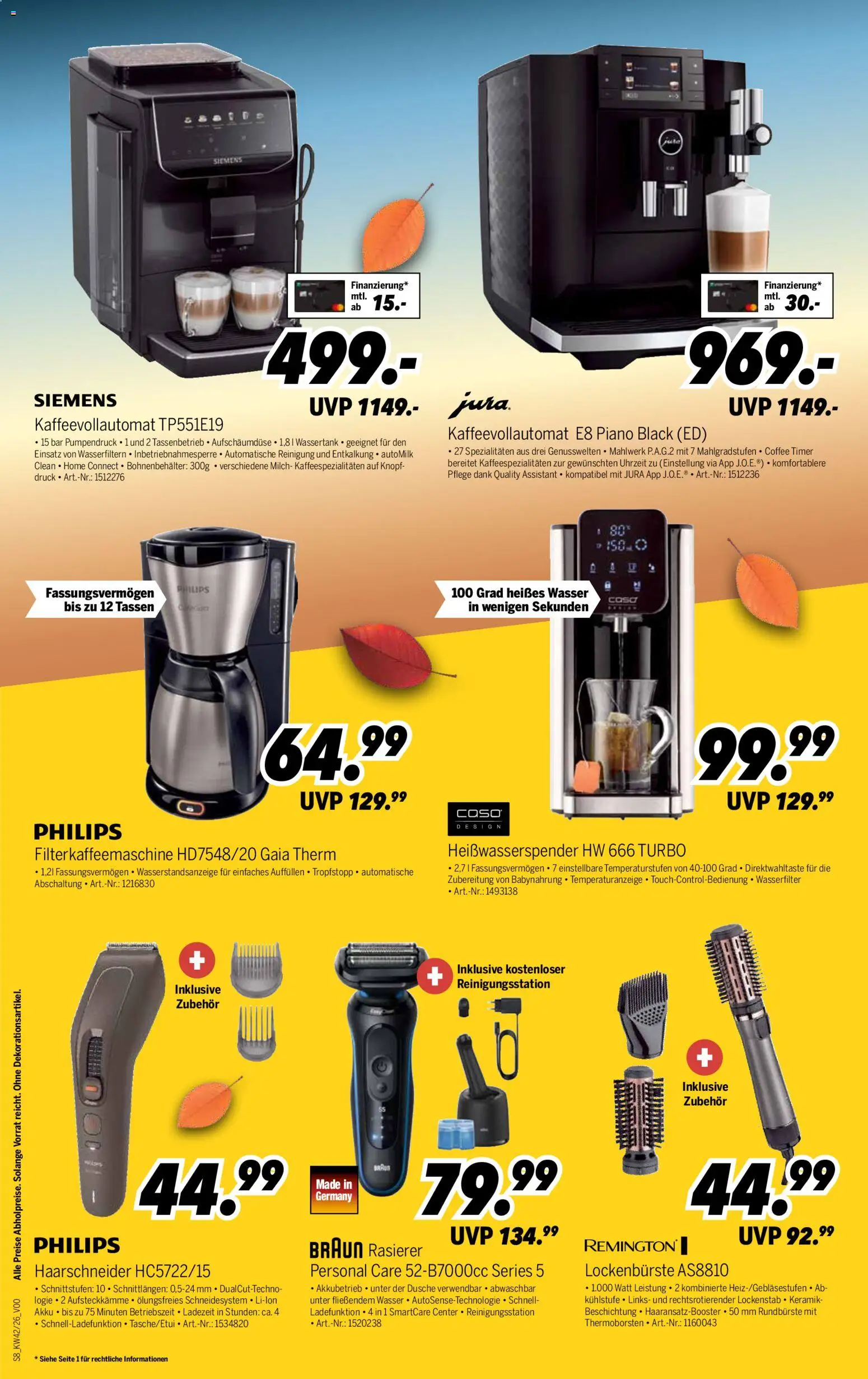 Medimax Prospekt – gültig ab 10.10.2026 | Seite: 8 | Produkte: Philips, Siemens, Wasser, Kaffeevollautomat