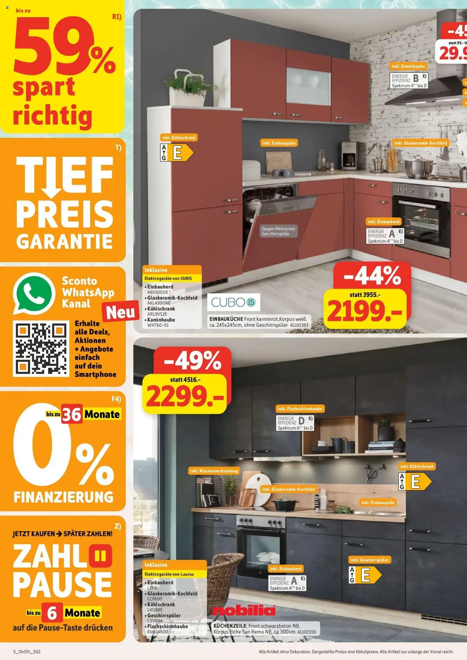 Sconto Küchenspezial Erfurt – gültig ab 15.07.2026 | Seite: 2 | Produkte: Geschirrspüler, Einbauküche, Kühlschrank, Smartphone