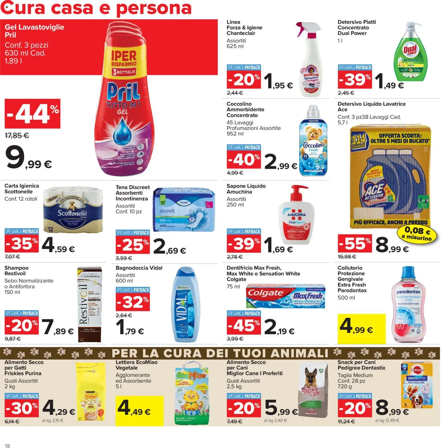 Volantino Carrefour del 13/07/2026 | Pagina: 18 | Prodotti: Carta igienica, Collutorio, Lavatrice, Lavastoviglie