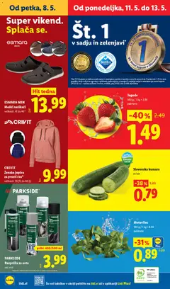 Lidl katalog akcije – veljaven od 07.05.2026 | Stran: 64 | Izdelki: Kos, Jopica, Sadje, Natikaci