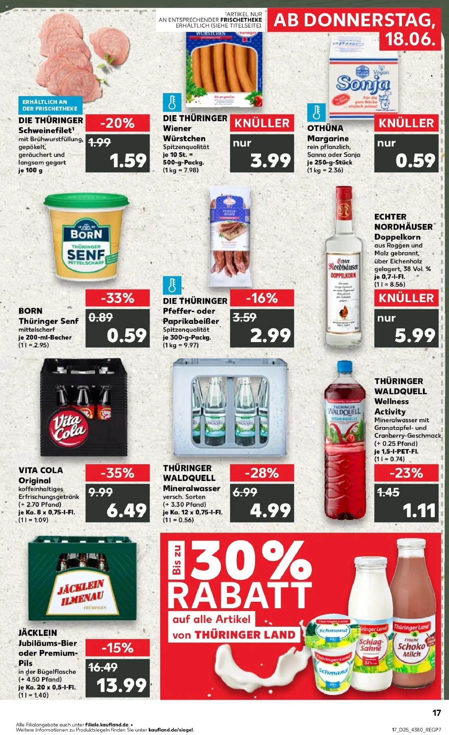 Kaufland Prospekt Ilmenau – gültig ab 18.06.2026 | Seite: 17 | Produkte: Margarine, Cola, Milch, Vita cola