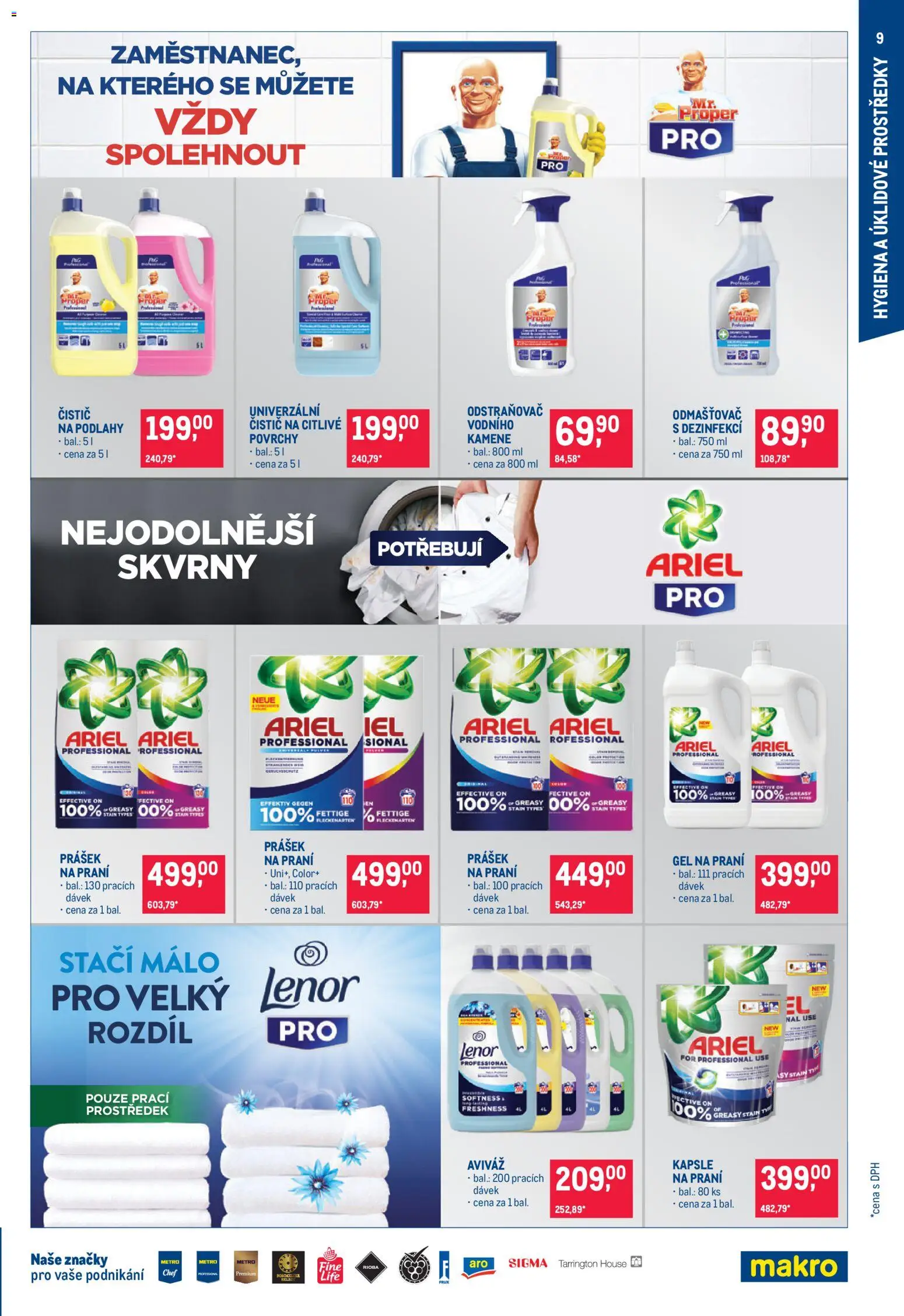 Makro leták - Nepotravinové zboží od 17.06.2026 | Strana: 9 | Produkty: Prášek na praní, Aviváž, Kapsle, Odmašťovač