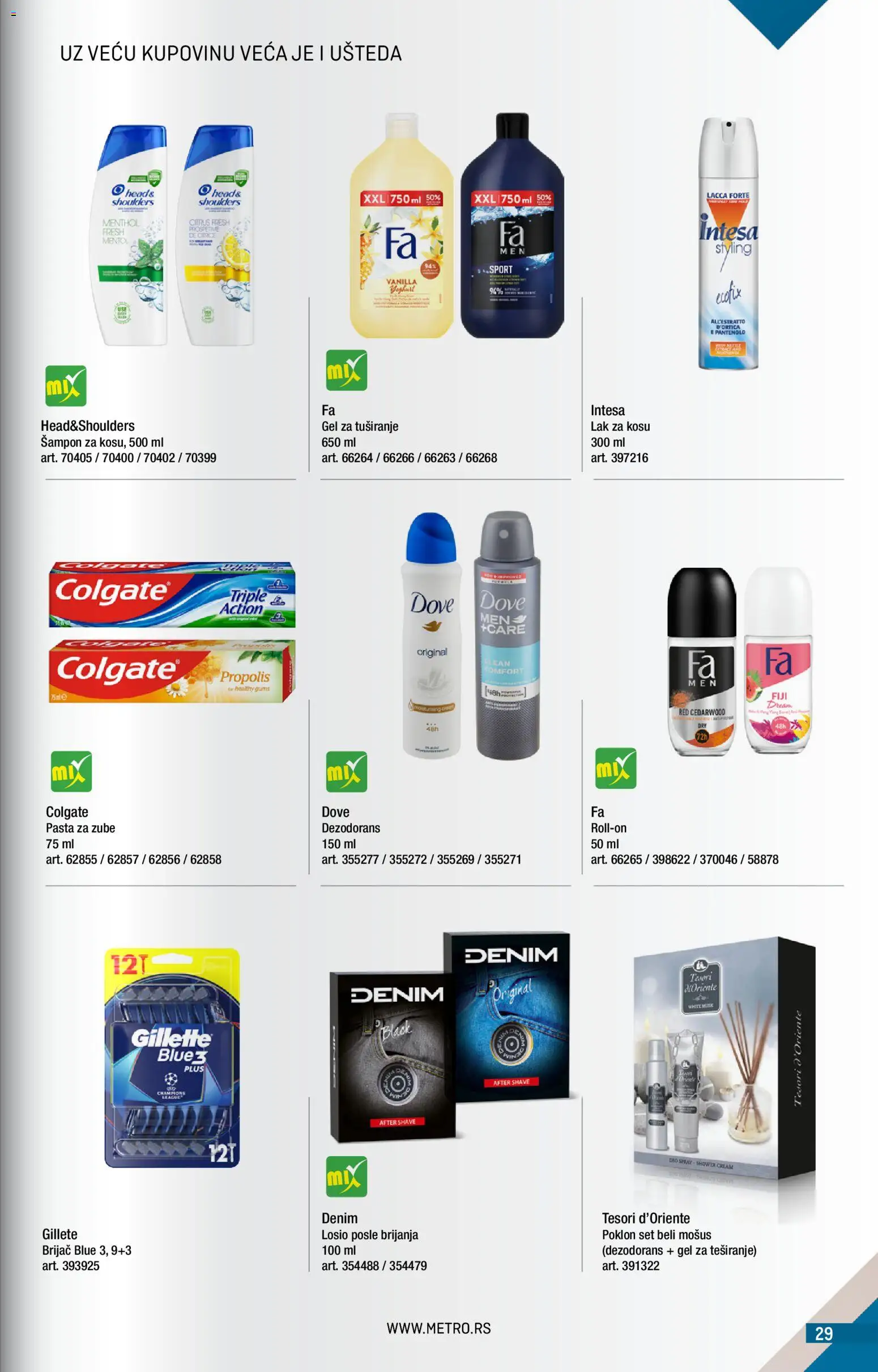 Metro katalog - važi od 01.04.2026 | Strana: 29 | Proizvode: Colgate, Gel za tuširanje, Dove, Pasta za zube