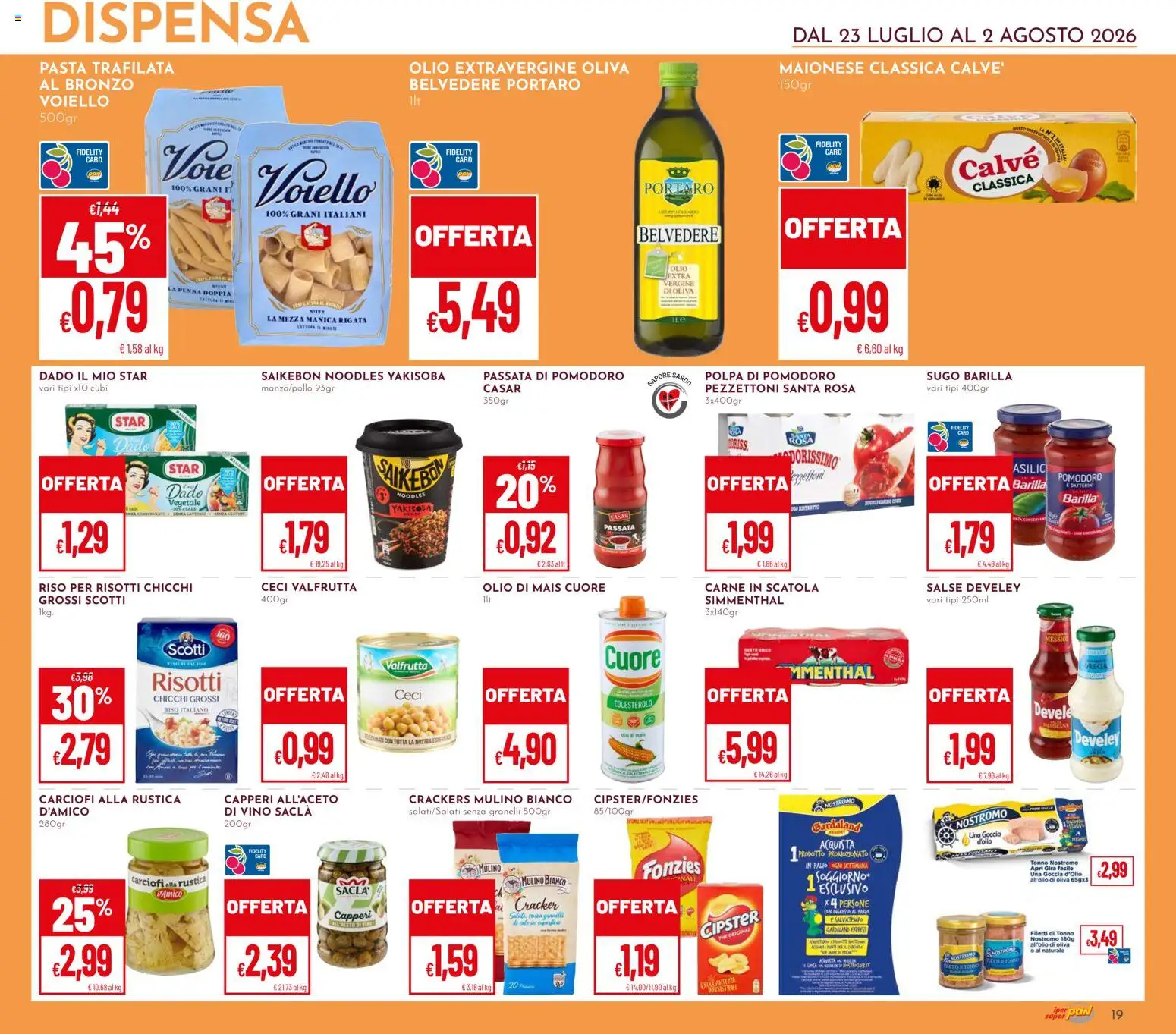 Volantino Pan del 23/07/2026 | Pagina: 19 | Prodotti: Riso, Pomodoro, Olio, Scatola