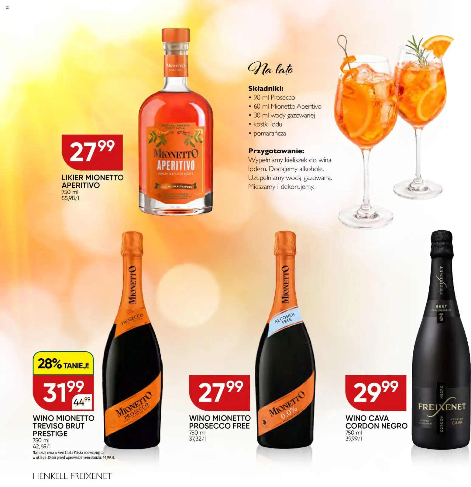 Chata Polska gazetka - Mocna Oferta od 07.07.2026 | Strona: 14 | Produkty: Mionetto prosecco, Wino, Prosecco, Woda