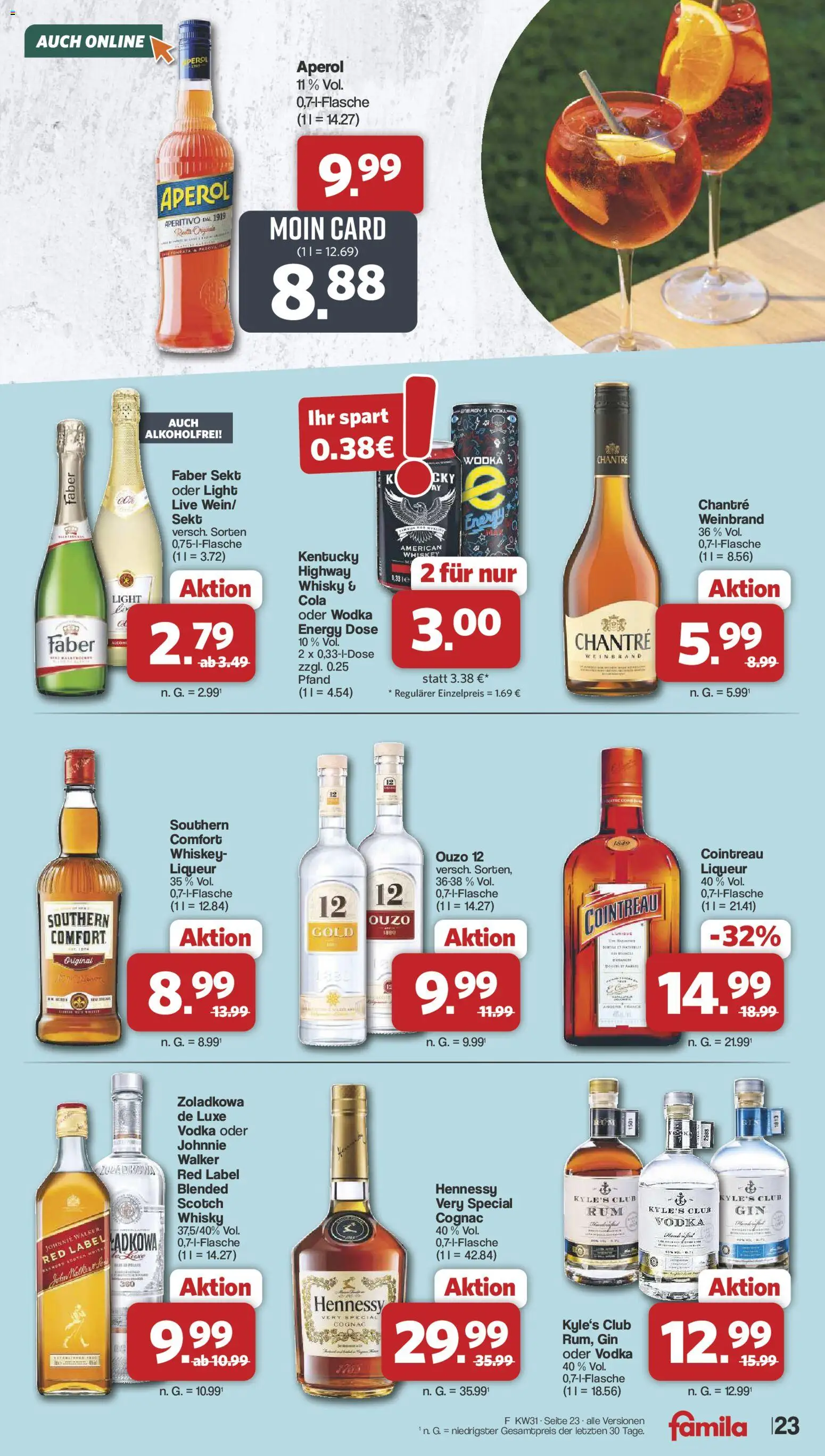 Famila Nordwest Prospekt – gültig ab 27.07.2026 | Seite: 23 | Produkte: Cola, Sekt, Chantré, Whiskey