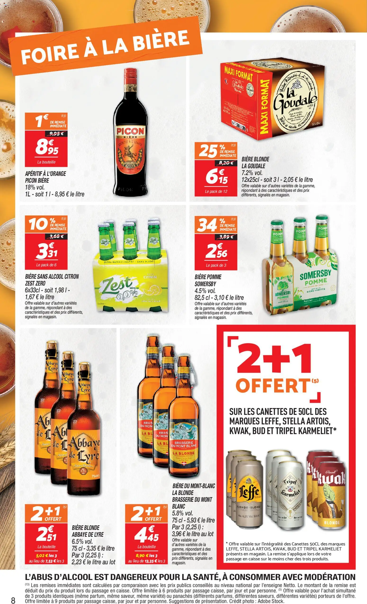 {H1} | Page: 8 | Produits: Alcool, Citron, Bière blonde, Picon biere