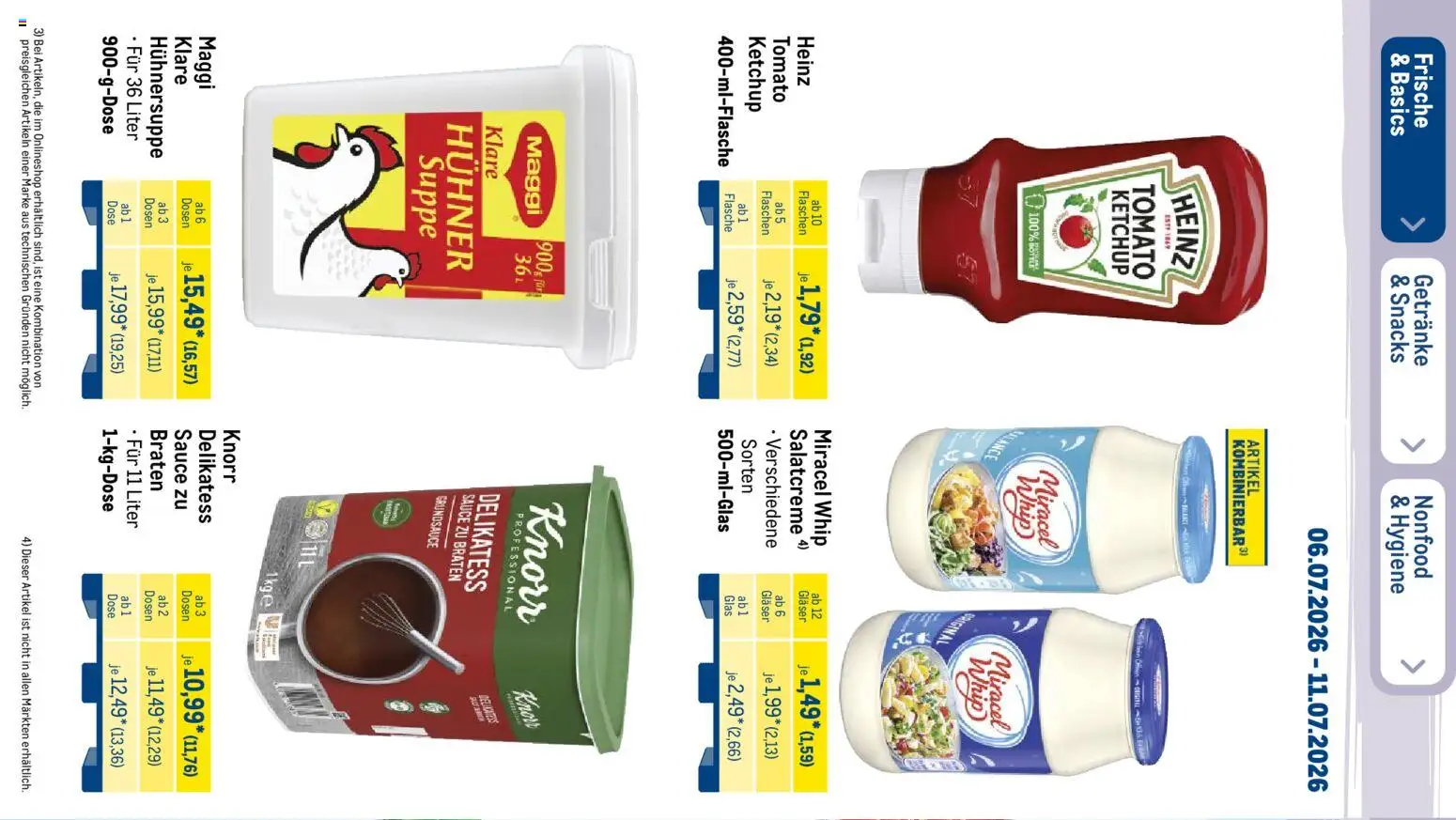 Metro Prospekt – gültig ab 06.07.2026 | Seite: 18 | Produkte: Maggi, Knorr, Miracel whip, Ketchup