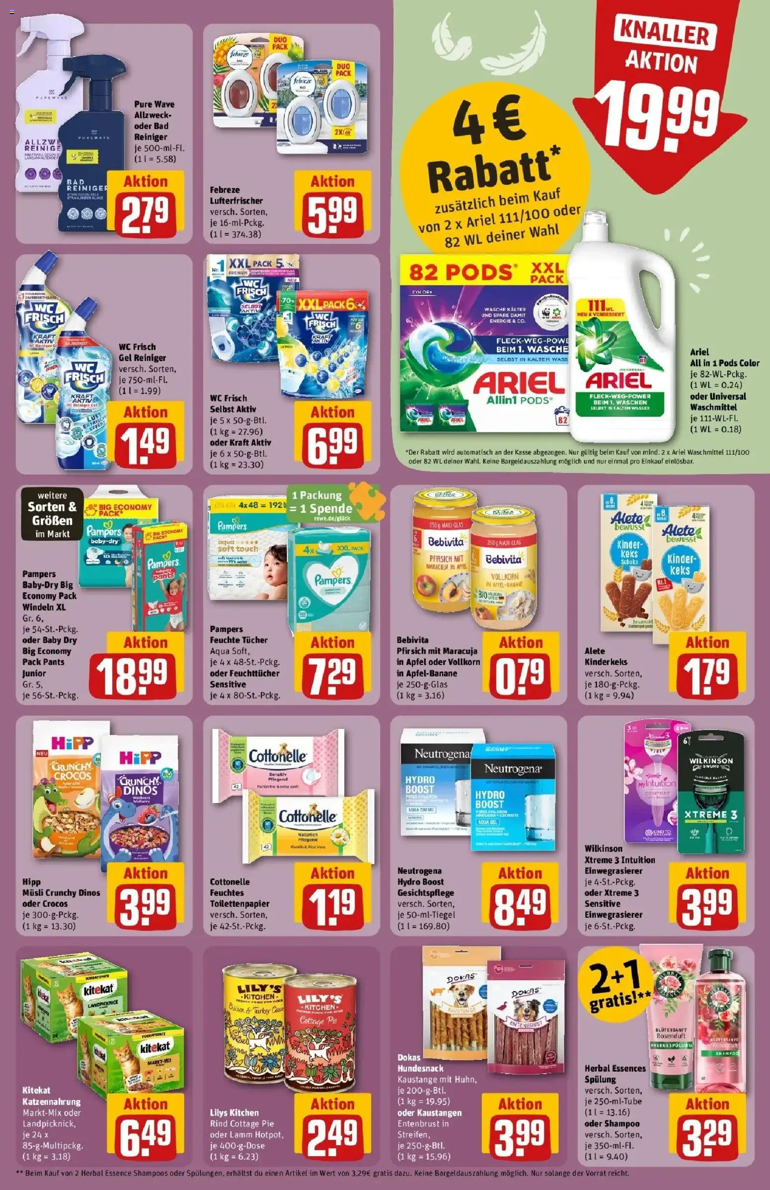 REWE Prospekt ab 21.09.2026 zum Blättern » Angebote | Seite: 31 | Produkte: Pampers, Wasser, Wc frisch, Pfirsich