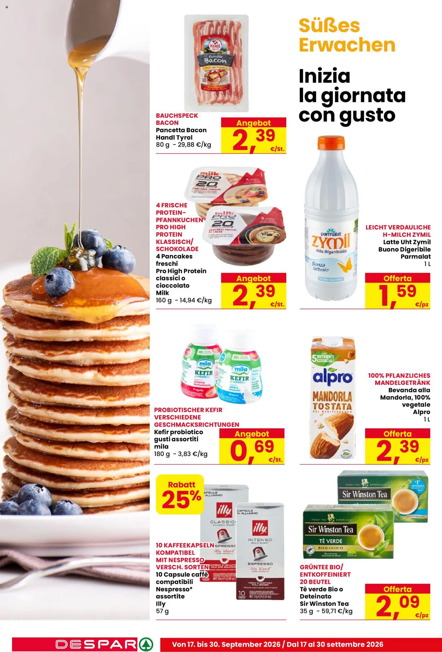 Volantino Eurospar del 17/09/2026 | Pagina: 10 | Prodotti: Tè, Latte, Alluminio, Illy