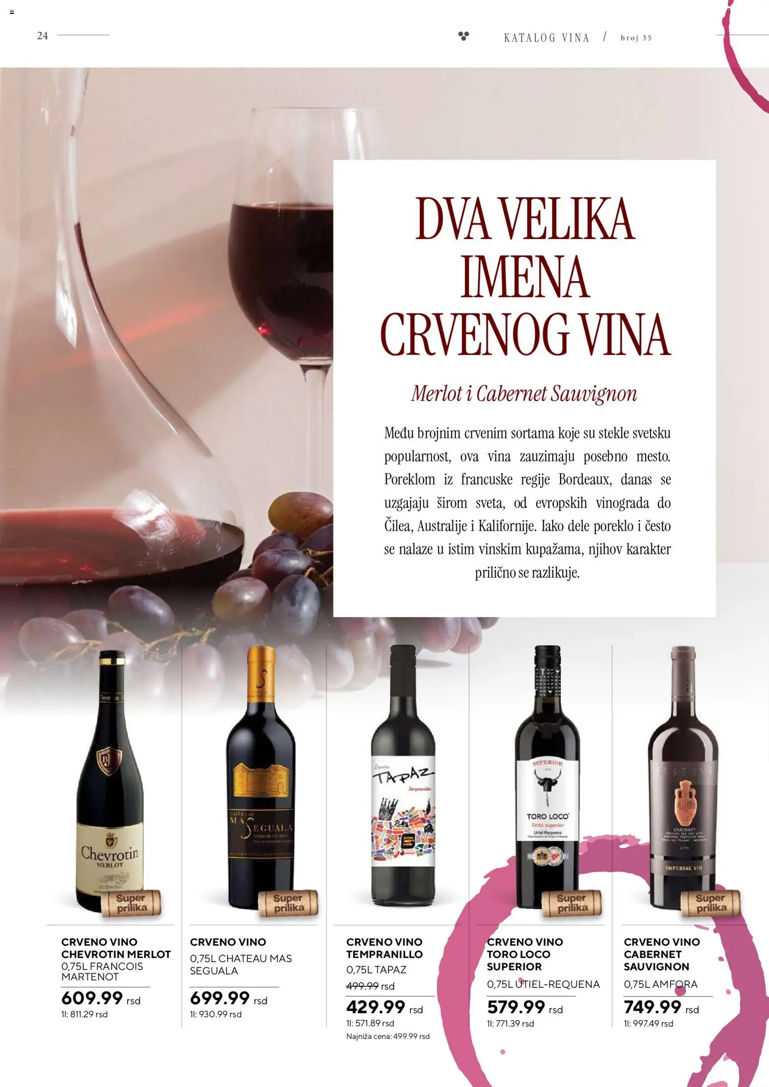 Idea katalog - važi od 26.10.2026 | Strana: 24 | Proizvode: Cabernet Sauvignon, Crveno vino, Vino