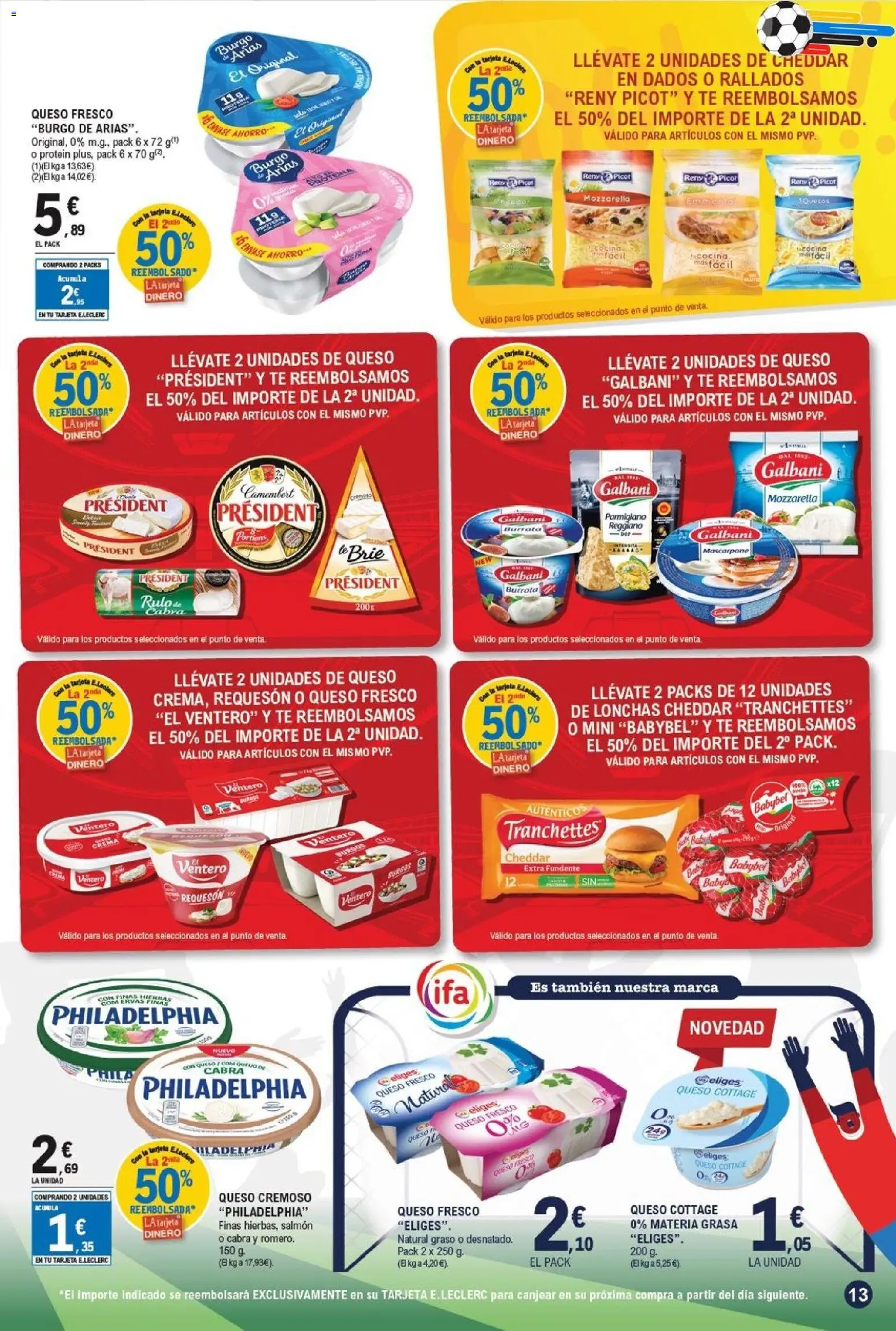 E.Leclerc folleto Gool │ válido desde el 03.06.2026 | Página: 13 | Productos: Queso, Queso fresco, Té, Queso cottage