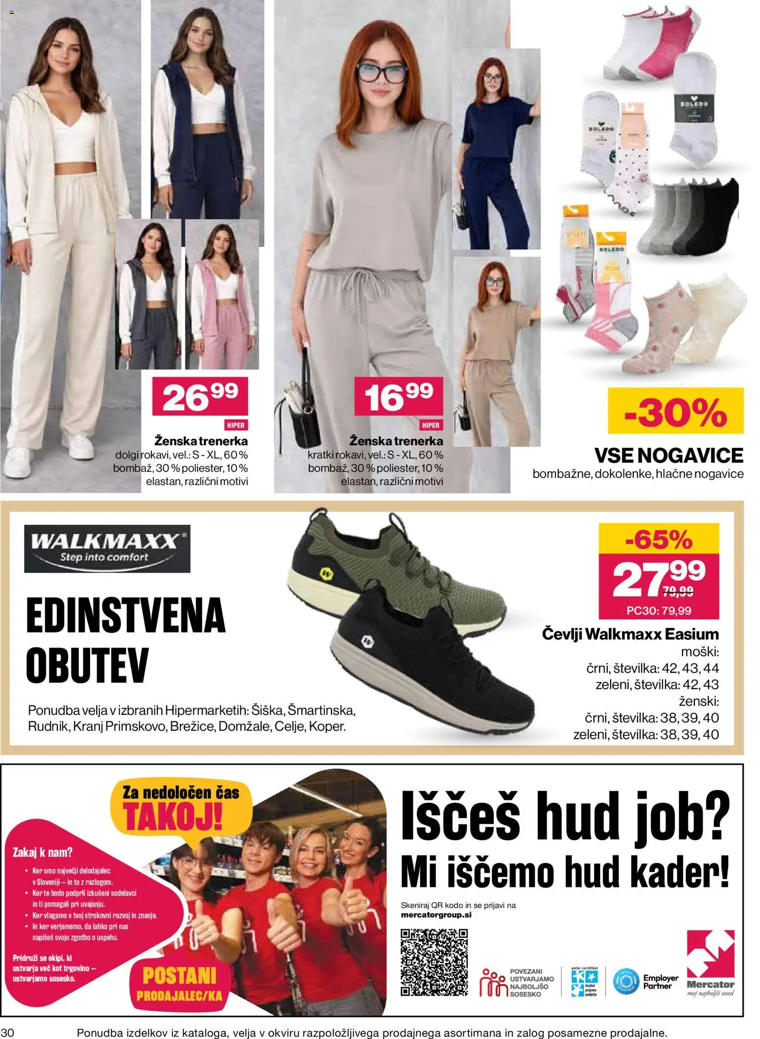 Novi Mercator katalog ponudbe – veljaven od 16.07.2026 | Stran: 30 | Izdelki: Nogavice, Cevlji, Hlacne nogavice