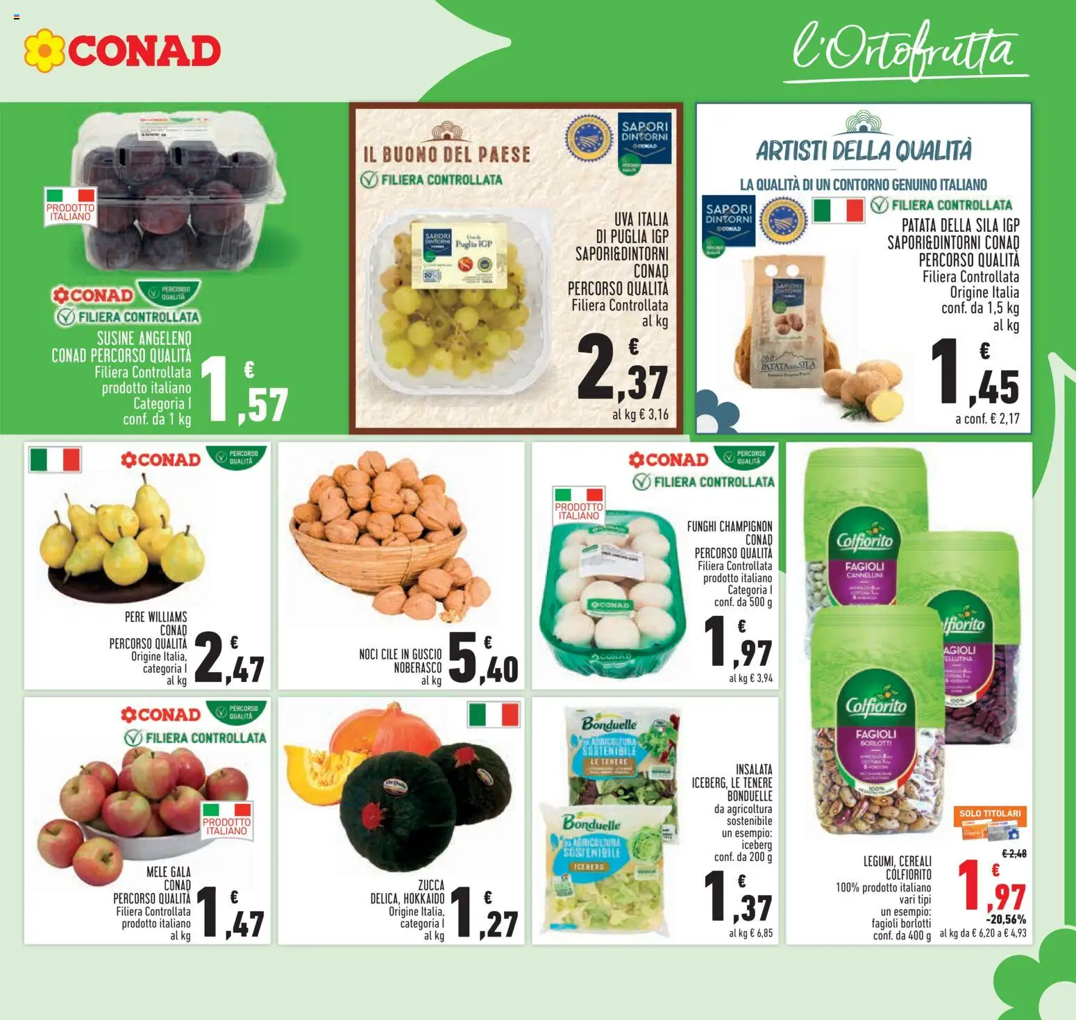Volantino Conad del 08/10/2026 | Pagina: 9 | Prodotti: Mele, Funghi, Zucca, Susine