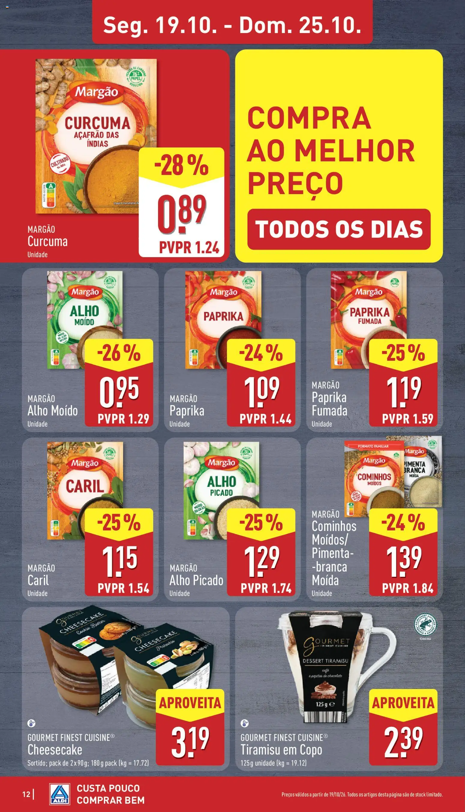 Aldi folheto │ válido de 24/10/2026 | Página: 12 | Produtos: Curcuma, Pimenta, Tiramisù, Alho