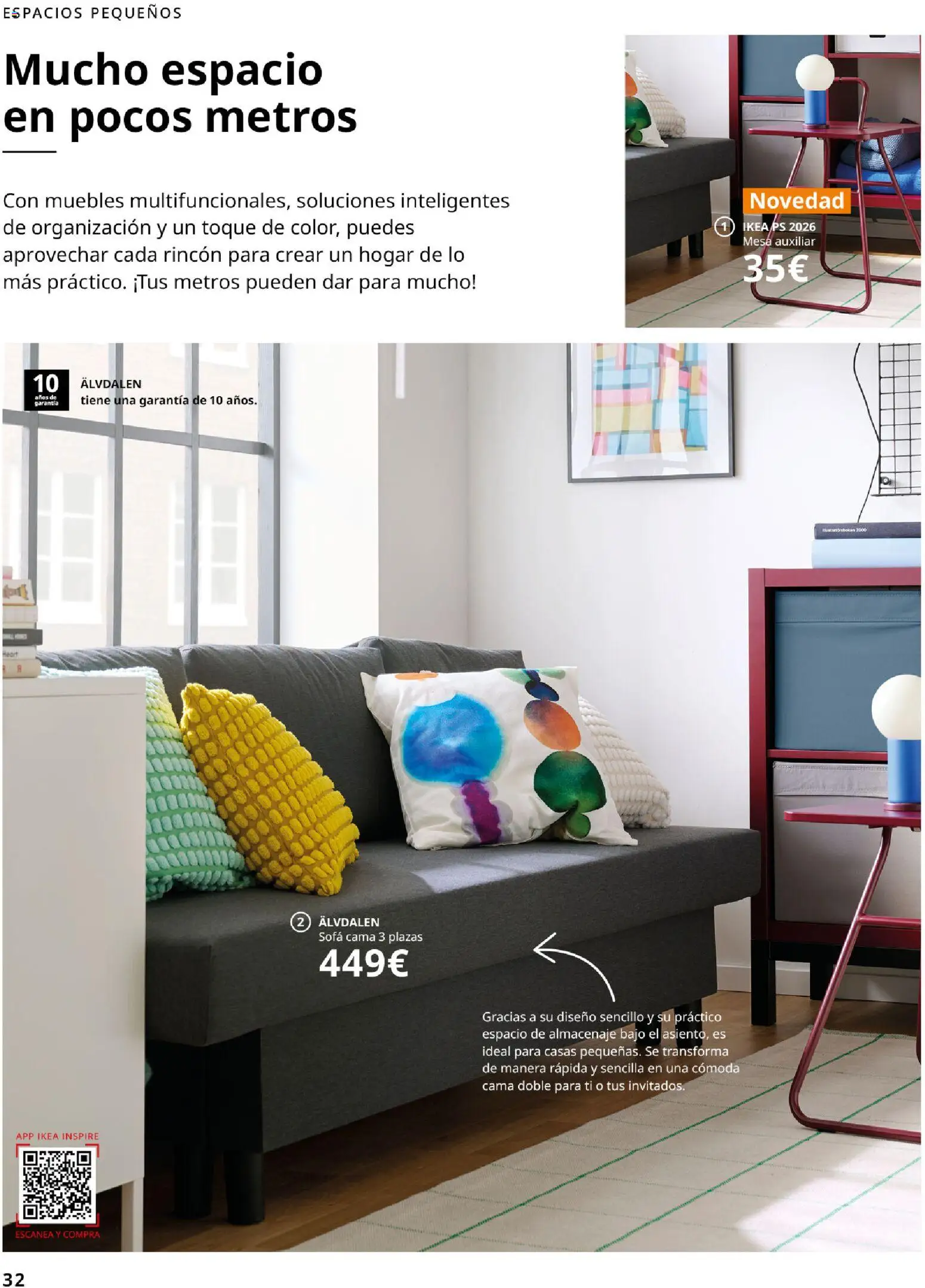 IKEA - Salones │ válido desde el 01/09/2026 | Página: 32 | Productos: Cómoda, Mesa auxiliar, Sofá cama, Mesa