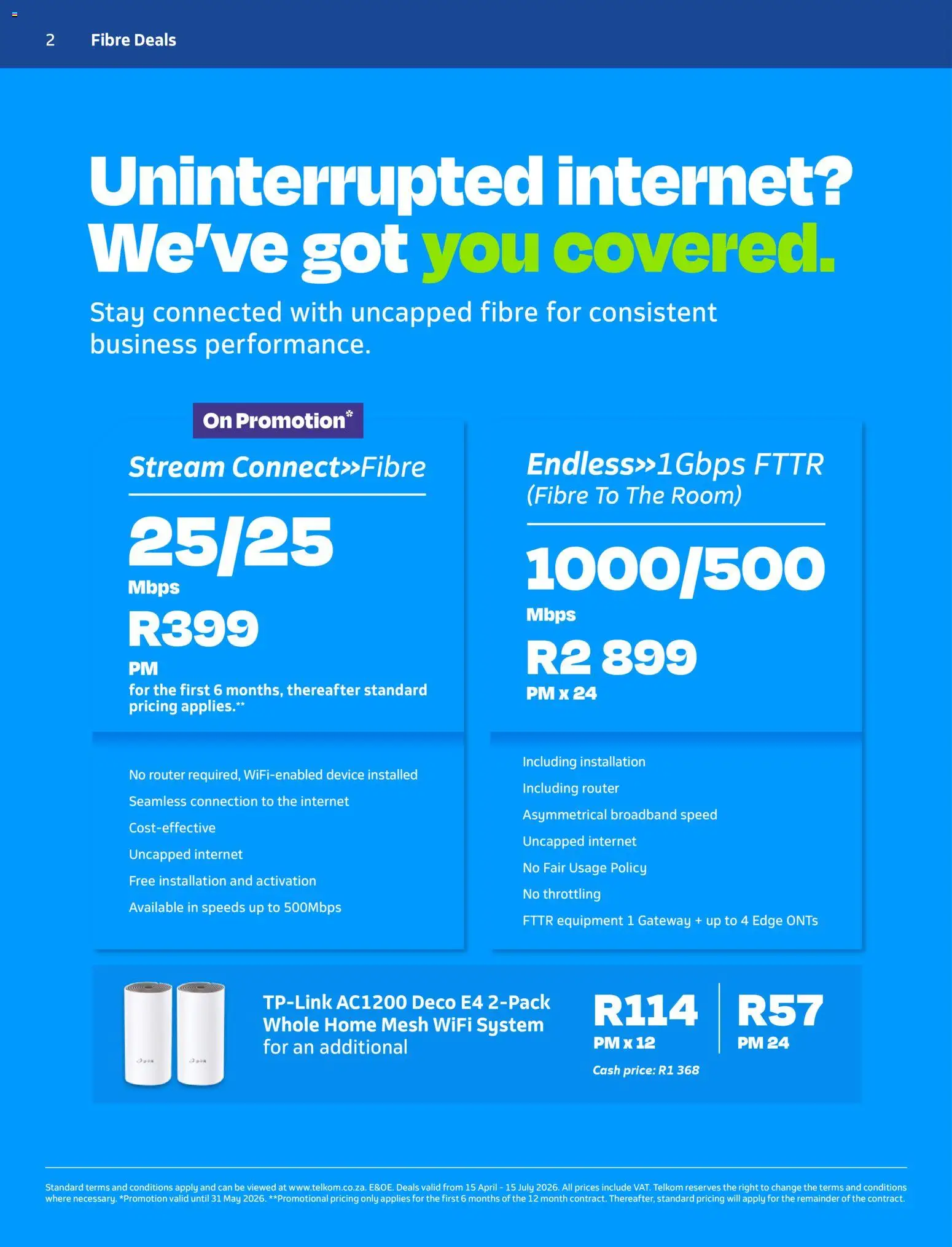 New Telkom catalogue – valid from 15.04.2026 | Page: 2 | Products: Router