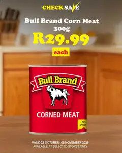 Check Save specials catalogue – valid from 22/10/2026 | Page: 21 | Products: Corn, Corned meat