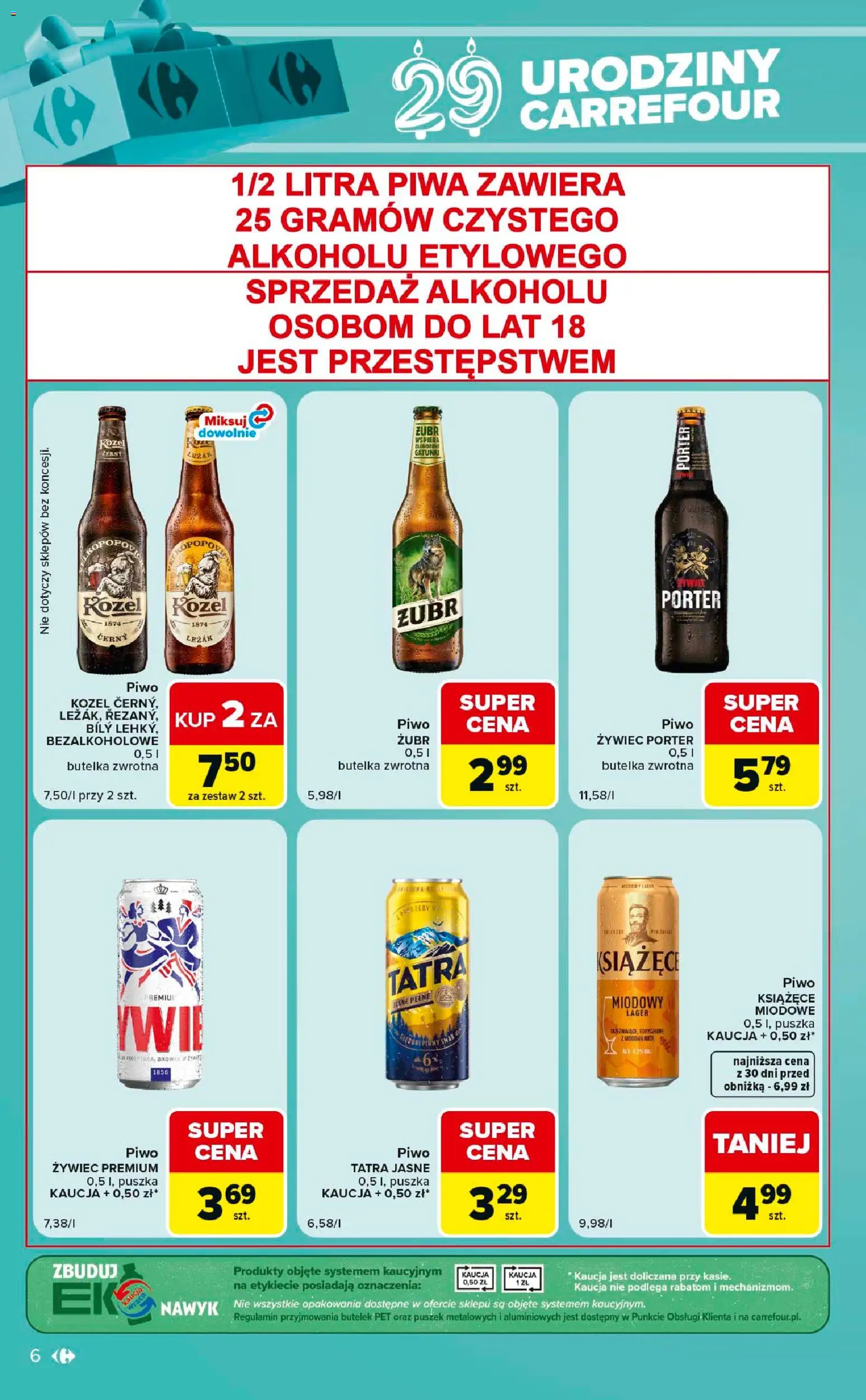 Carrefour gazetka - Express od 20.10.2026 | Strona: 6 | Produkty: Żywiec porter, Leżak, Piwo, Piwo kozel