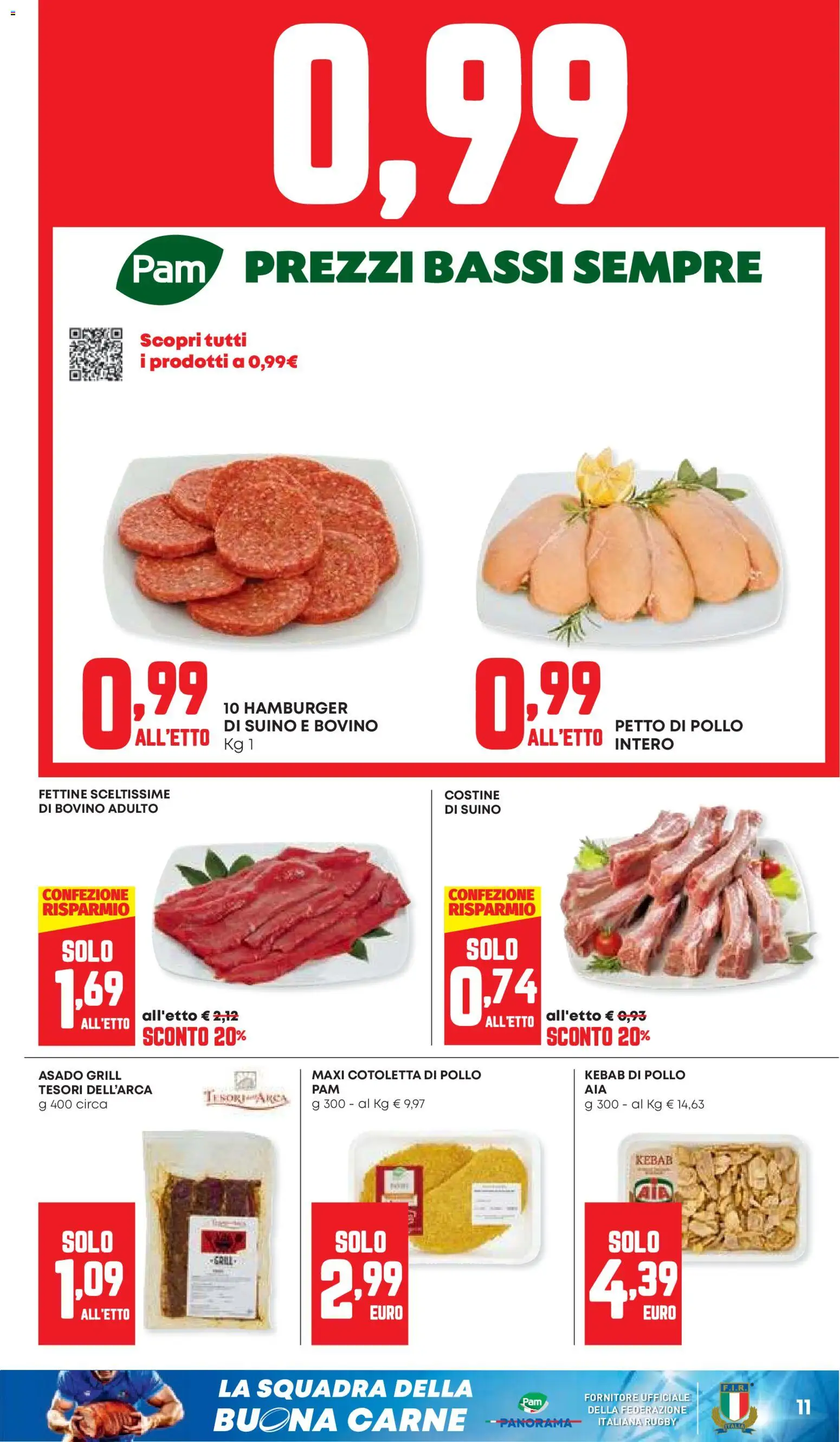 Volantino Panorama del 30/07/2026 | Pagina: 11 | Prodotti: Petto di Pollo, Pollo, Suino, Hamburger
