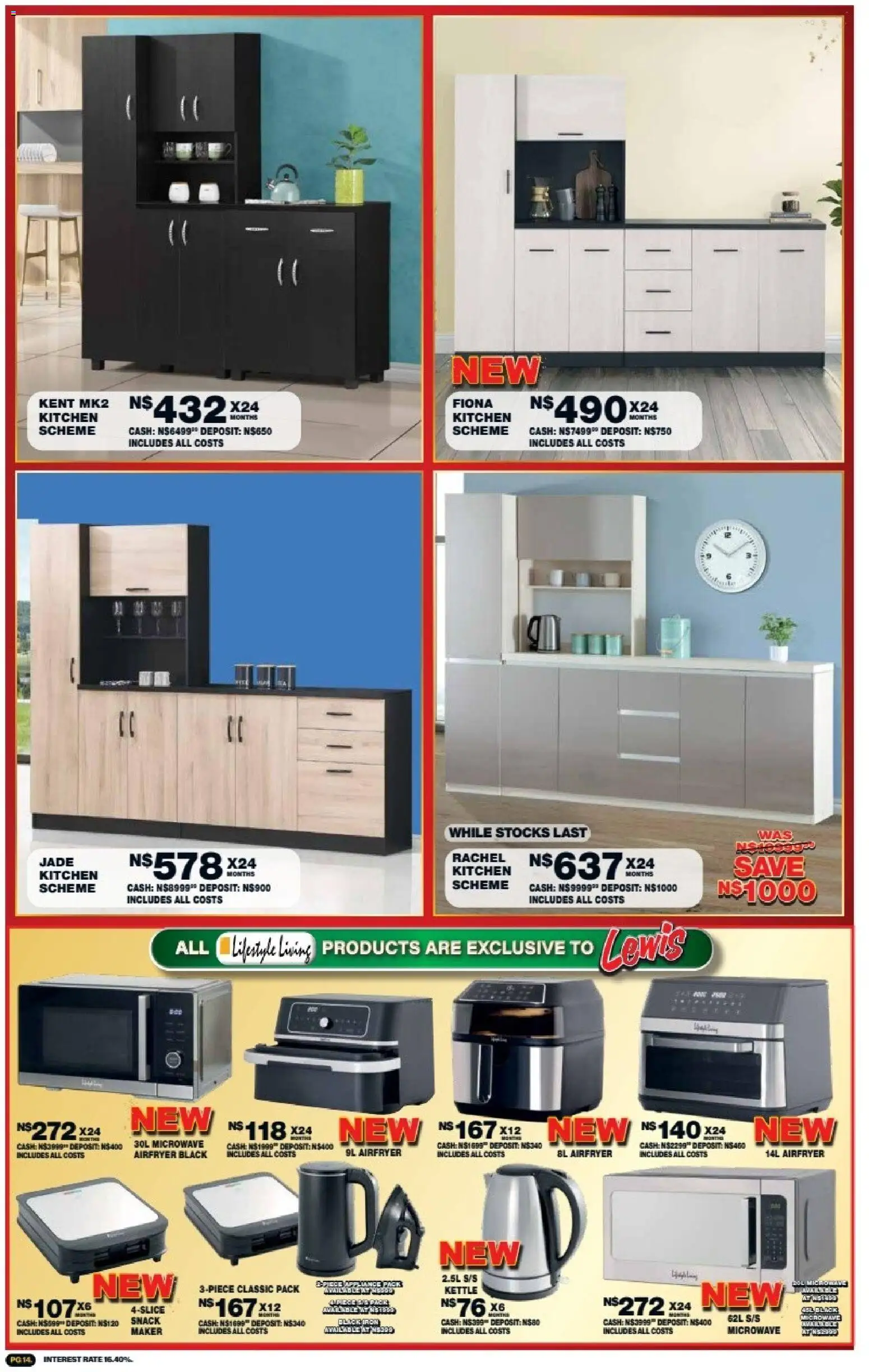 New Lewis Stores catalogue – valid from 05/10/2026 | Page: 14 | Products: Kettle, Microwave